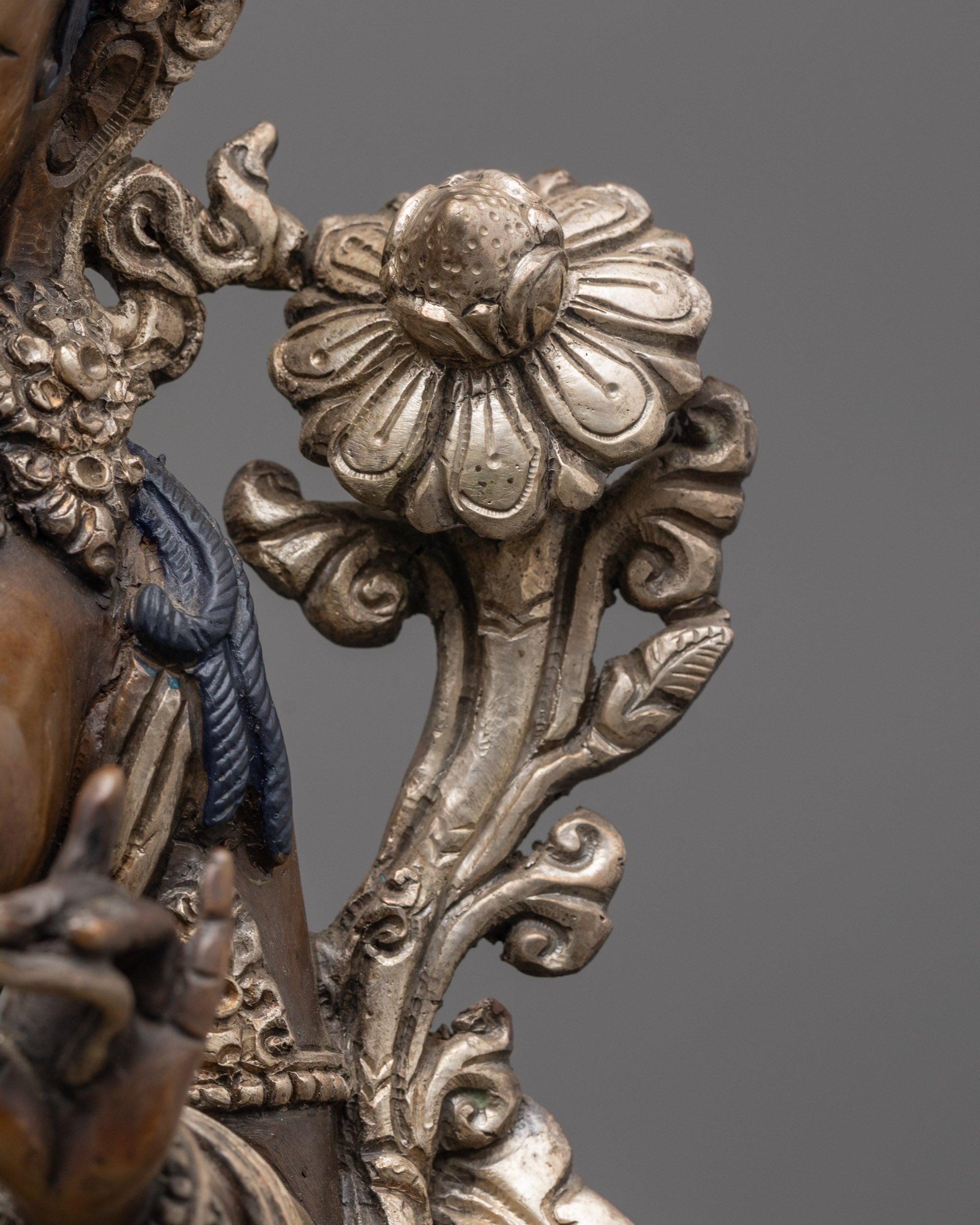 Handcrafted Standing Green Tara Statue | Oxidized Copper Goddess