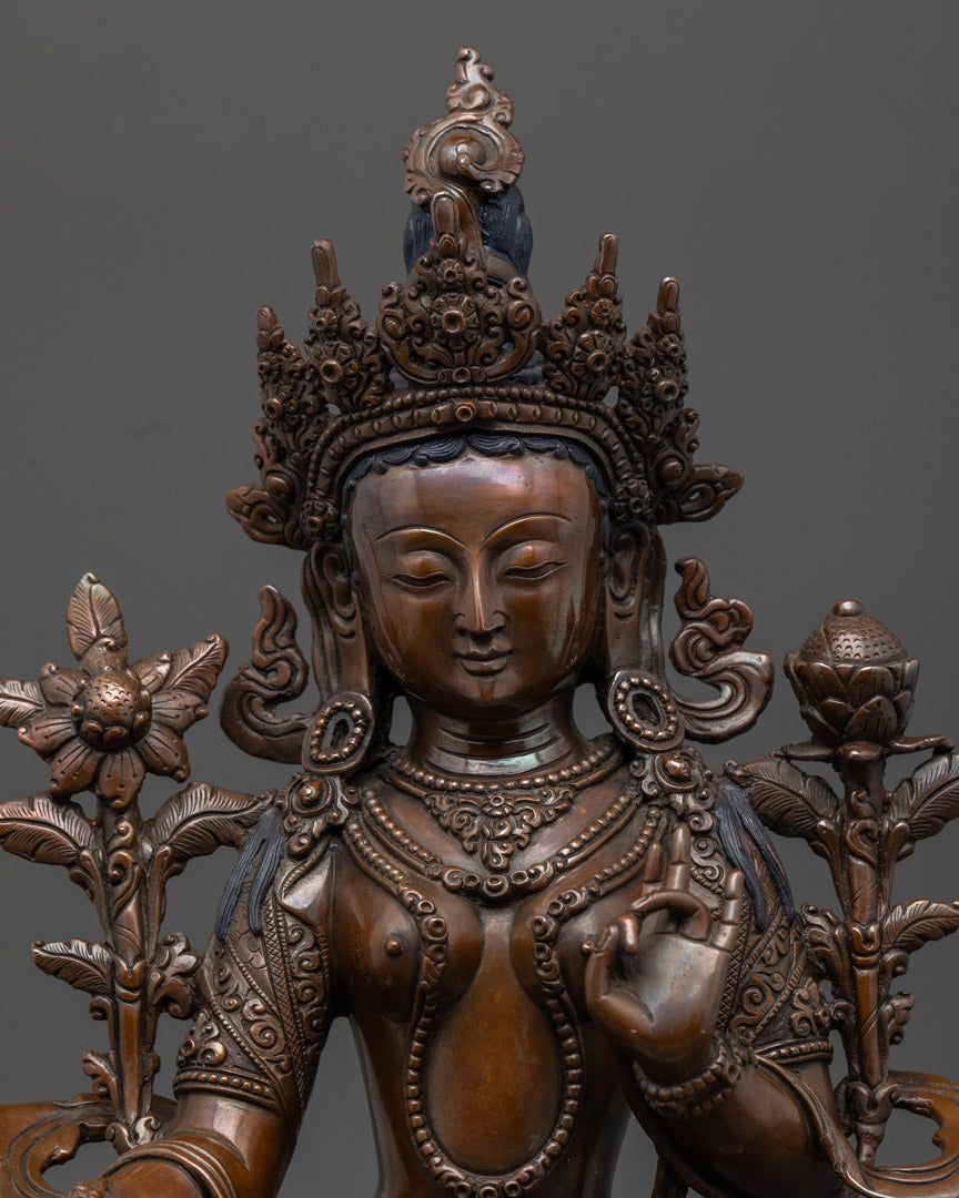 Compassionate Goddess Syamatara Figurine | Mother of All Buddha | Tara Buddhism