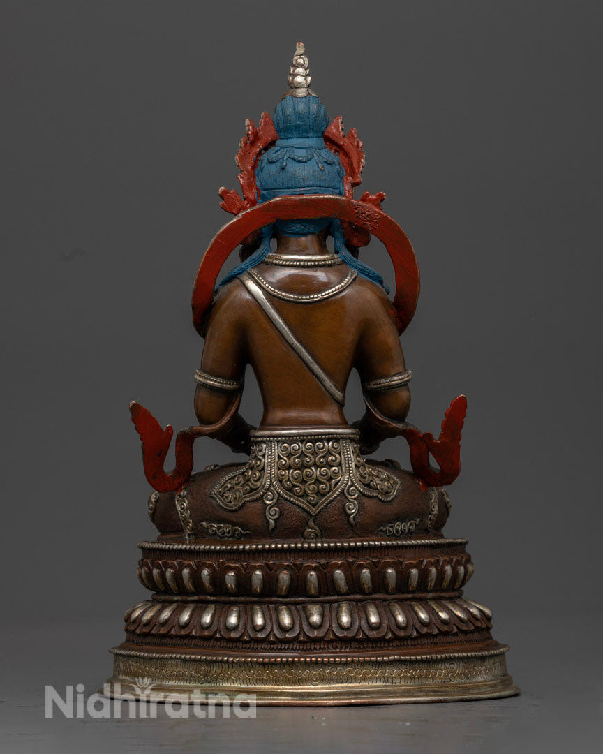 Sadhana Vajrasattva Statue: Oxidized Copper Made Statue