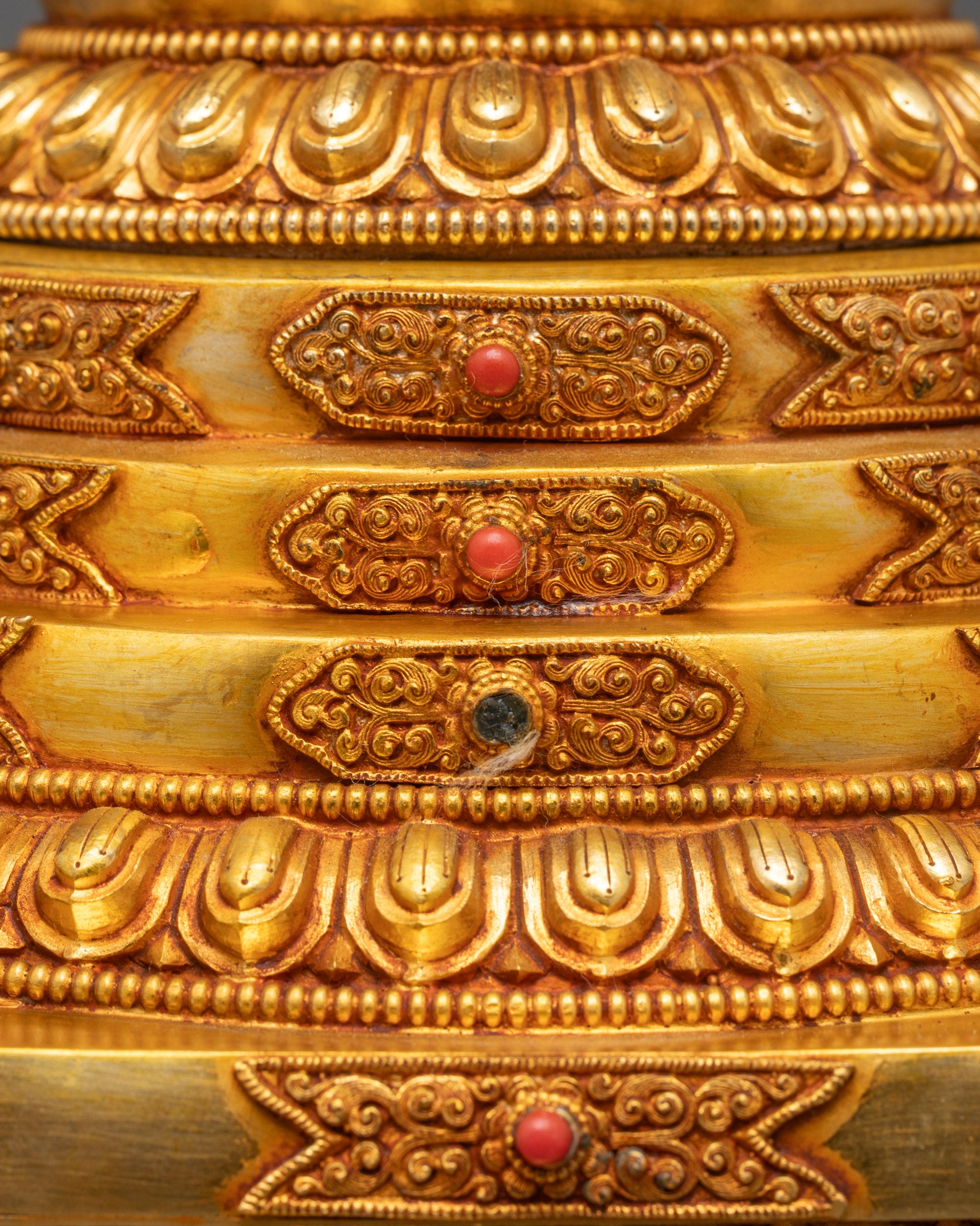 Tibetan Ritual Stupa | Pure Copper Sacred Object