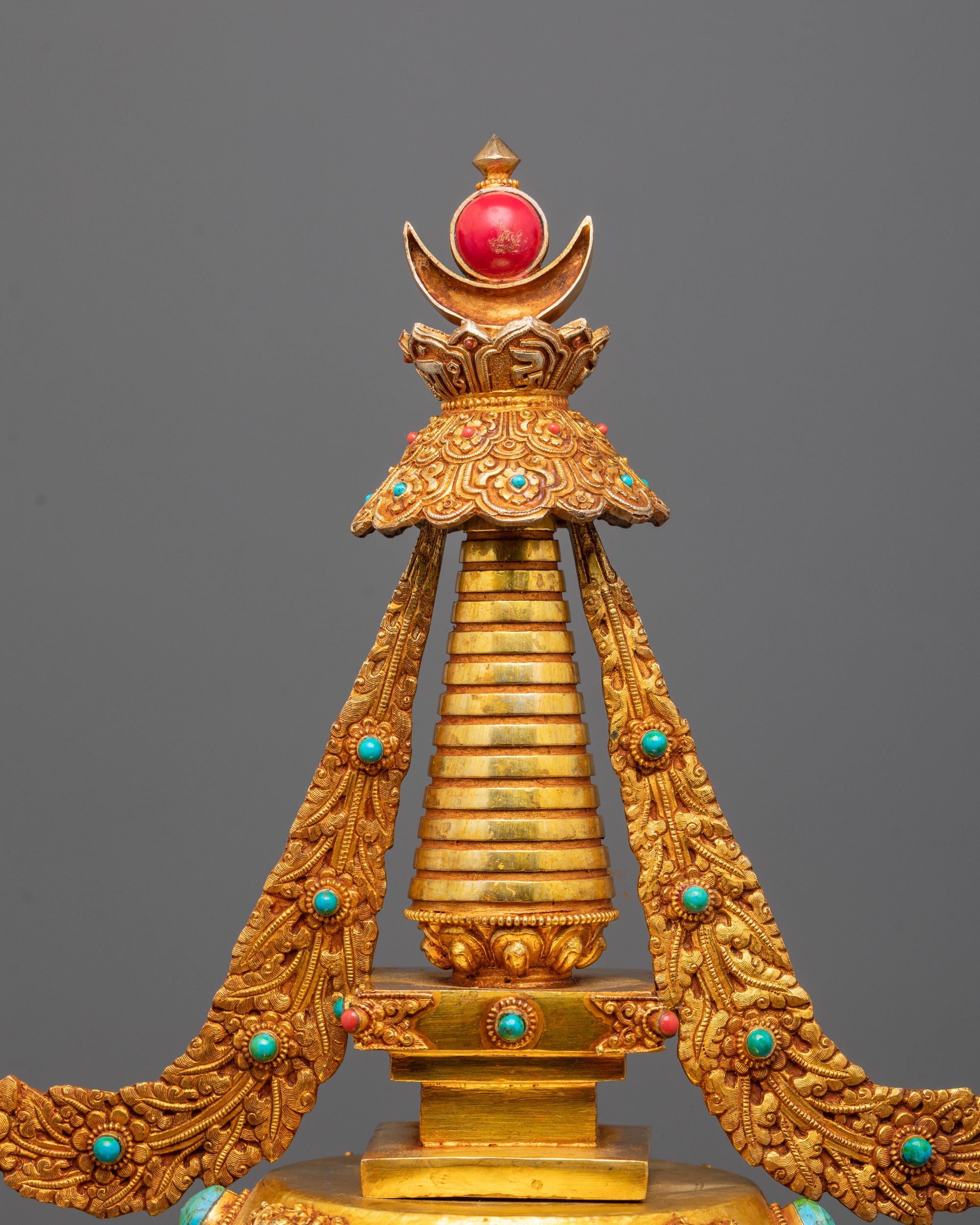 Tibetan Ritual Stupa | Pure Copper Sacred Object