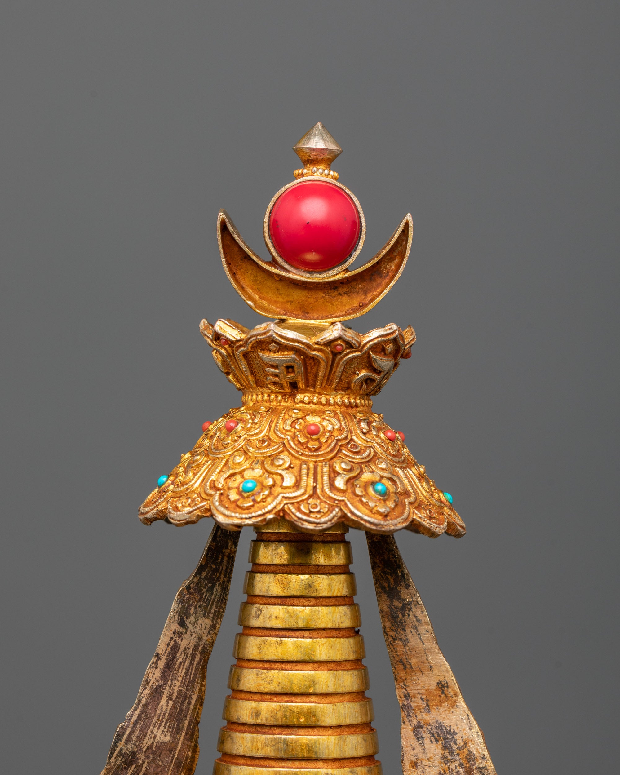 Tibetan Ritual Stupa | Pure Copper Sacred Object
