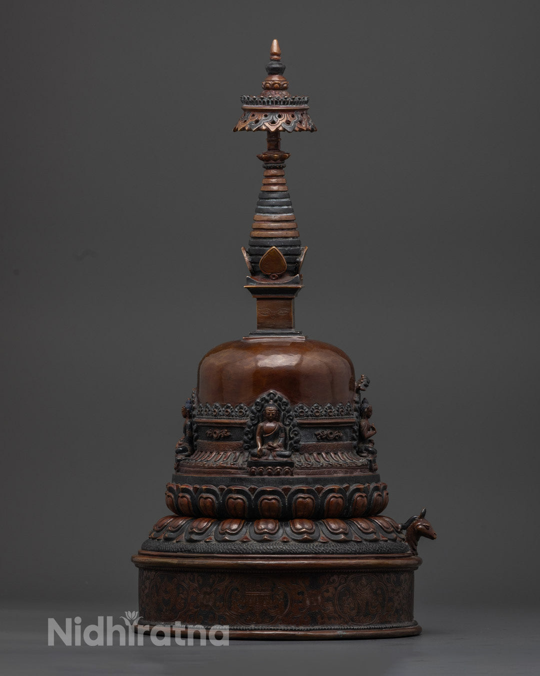 Buddhist Stupa Statue for Prayer | Five Dhyani Buddhas Designed