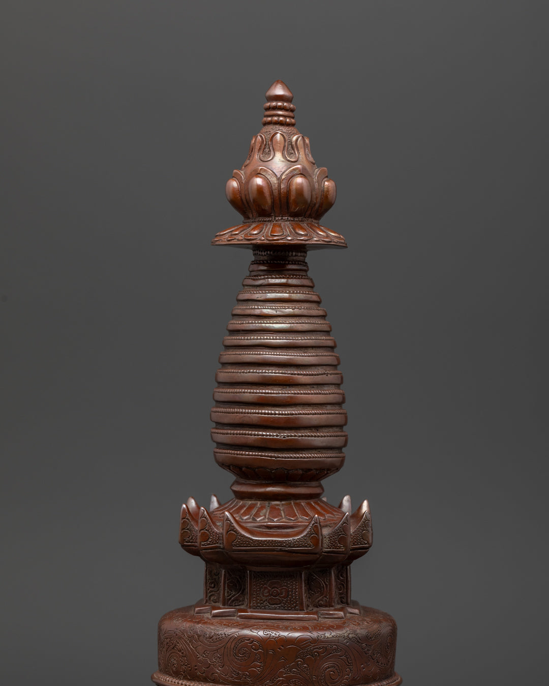 Oxidized Kadam Style Stupa Statue | Ritual Chorten