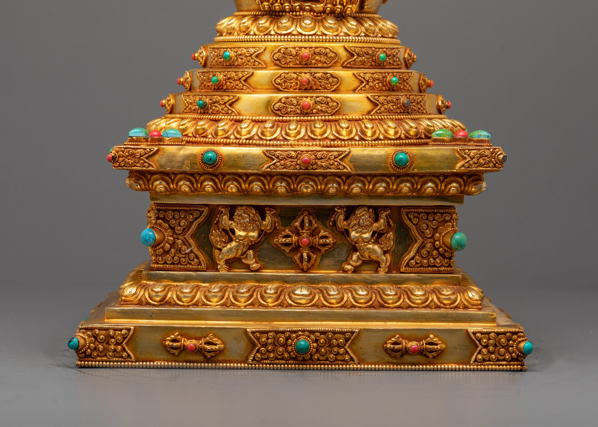 Tibetan Ritual Stupa | Pure Copper Sacred Object