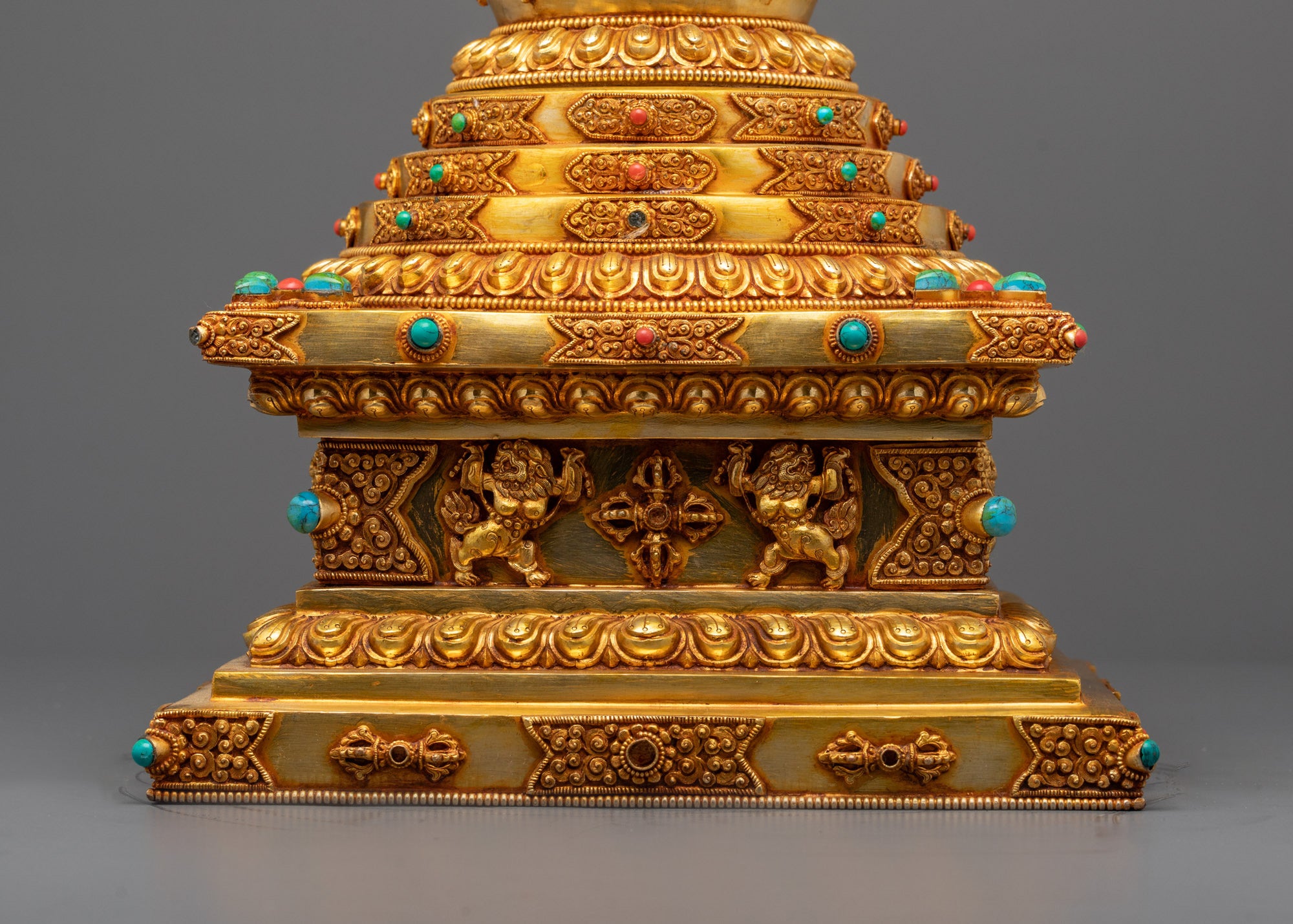 Tibetan Ritual Stupa | Pure Copper Sacred Object