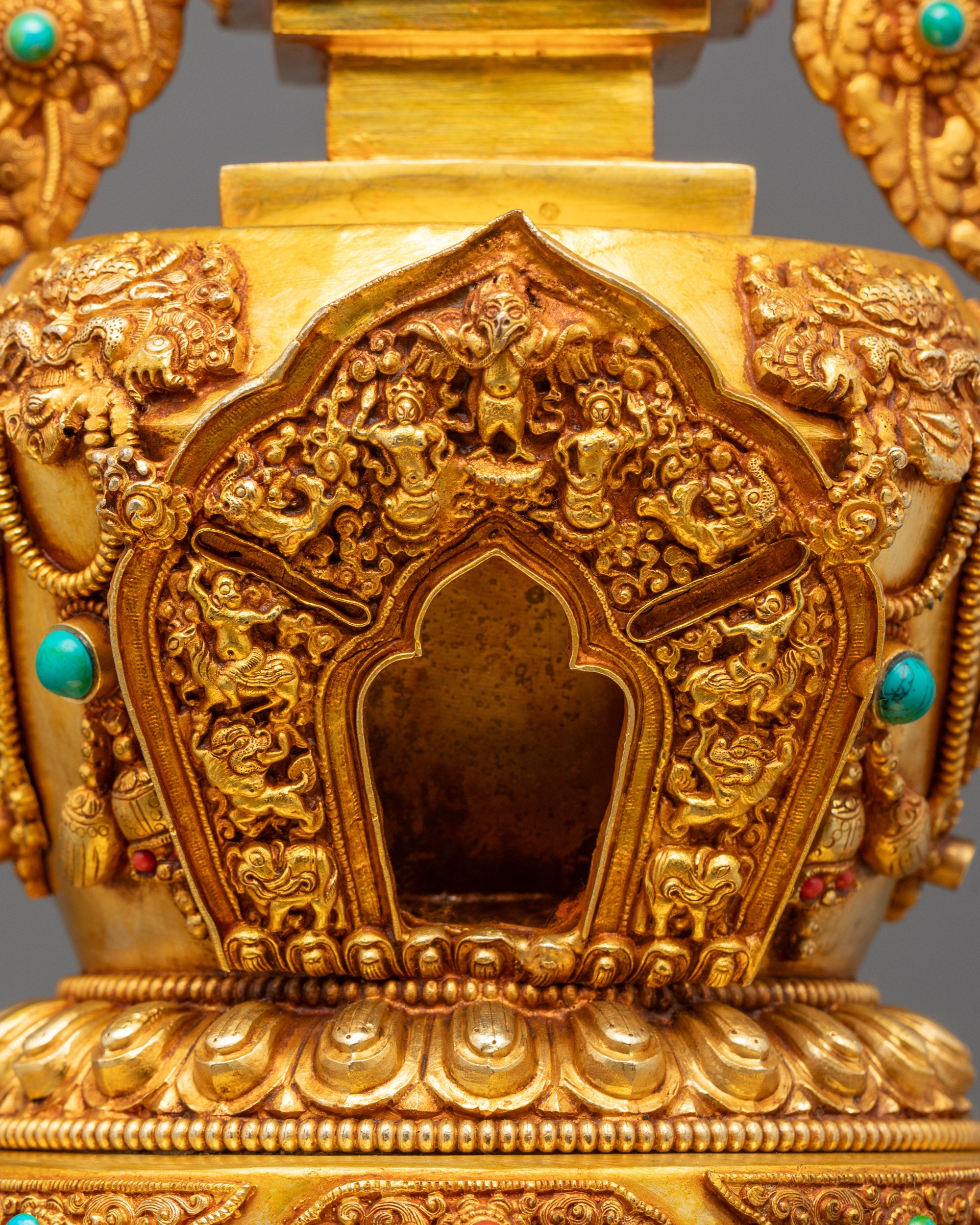 Tibetan Ritual Stupa | Pure Copper Sacred Object