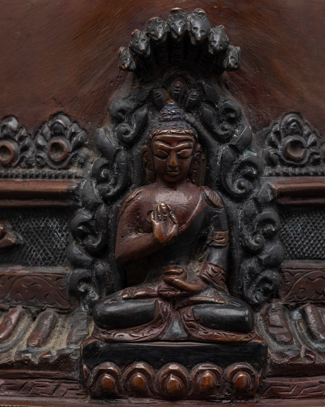 Buddhist Stupa Statue for Prayer | Five Dhyani Buddhas Designed