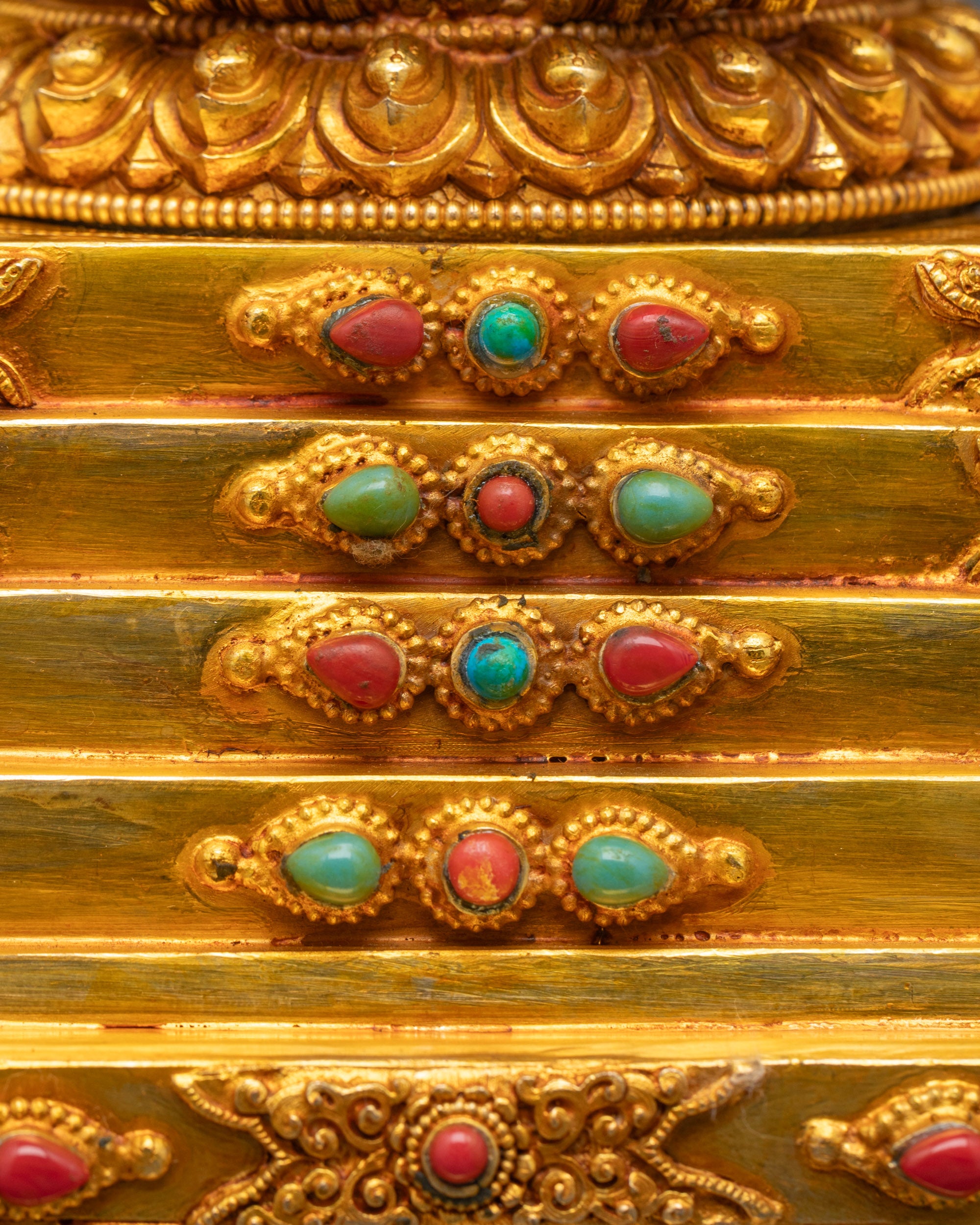 Spiritual Stupa from Nepal | Gold on Copper Art