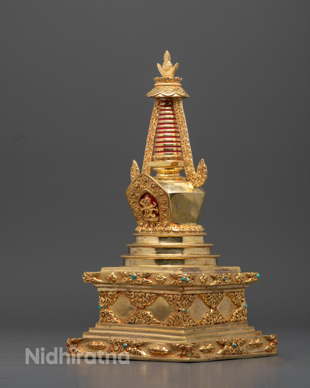 Namgyalma Stupa Statue in Copper Gold | Buddhist Monument