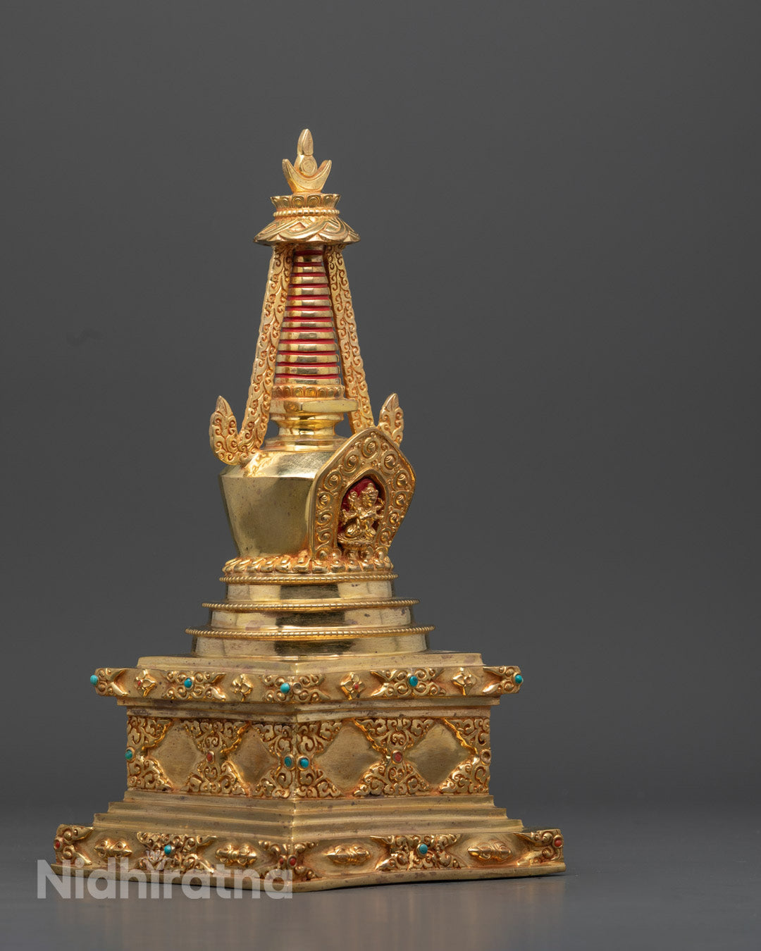 Namgyalma Stupa Statue in Copper Gold | Buddhist Monument
