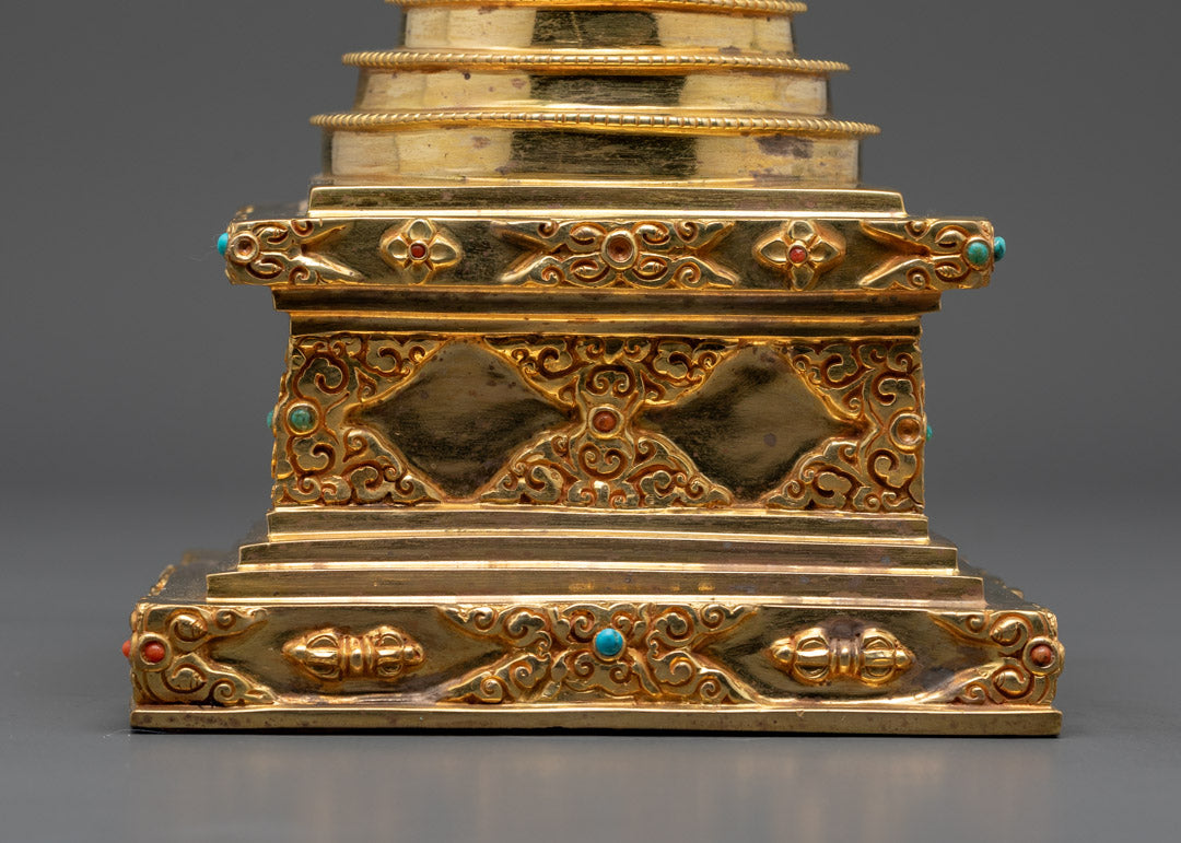 Namgyalma Stupa Statue in Copper Gold | Buddhist Monument