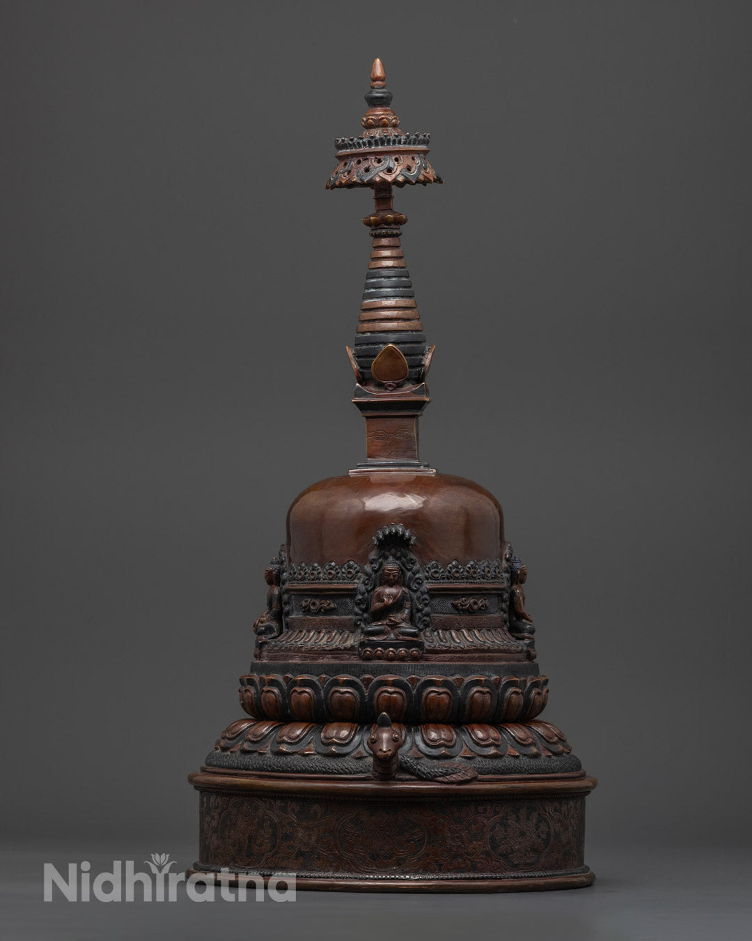 Buddhist Stupa Statue for Prayer | Five Dhyani Buddhas Designed