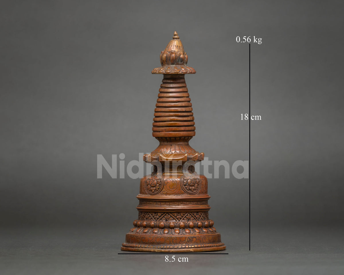 Oxidized Kadampa Stupa | Traditional Buddhist Reliquary