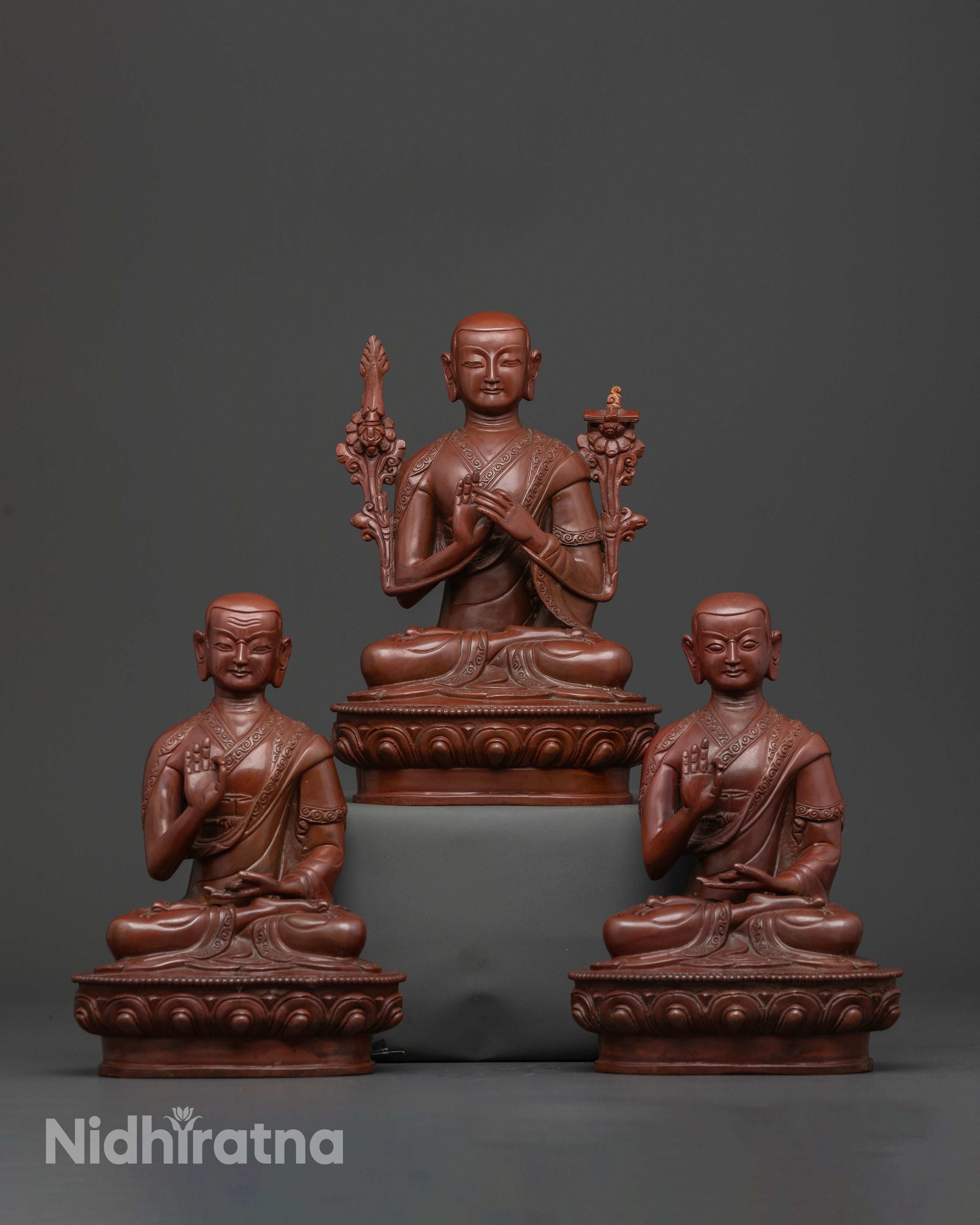 Tsongkhapa and His Disciples: The Sacred Set in Oxidized Craftsmanship