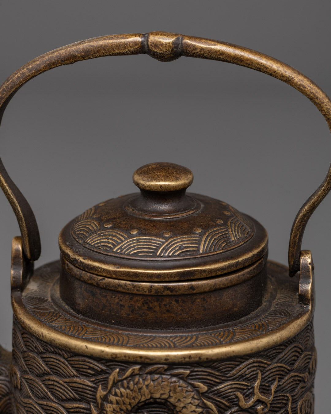 Dragon Carved Premium Tea Pot | Handcrafted for Buddhist Rituals