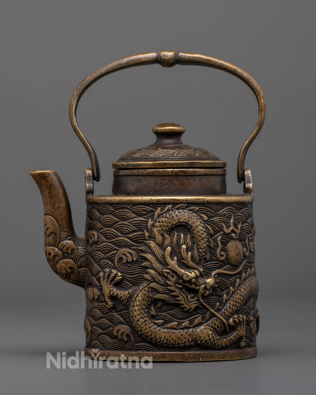 Dragon Carved Premium Tea Pot | Handcrafted for Buddhist Rituals