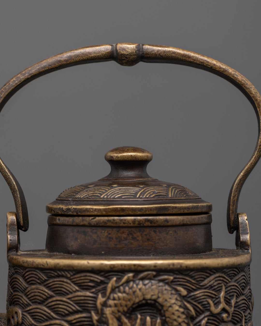 Dragon Carved Premium Tea Pot | Handcrafted for Buddhist Rituals
