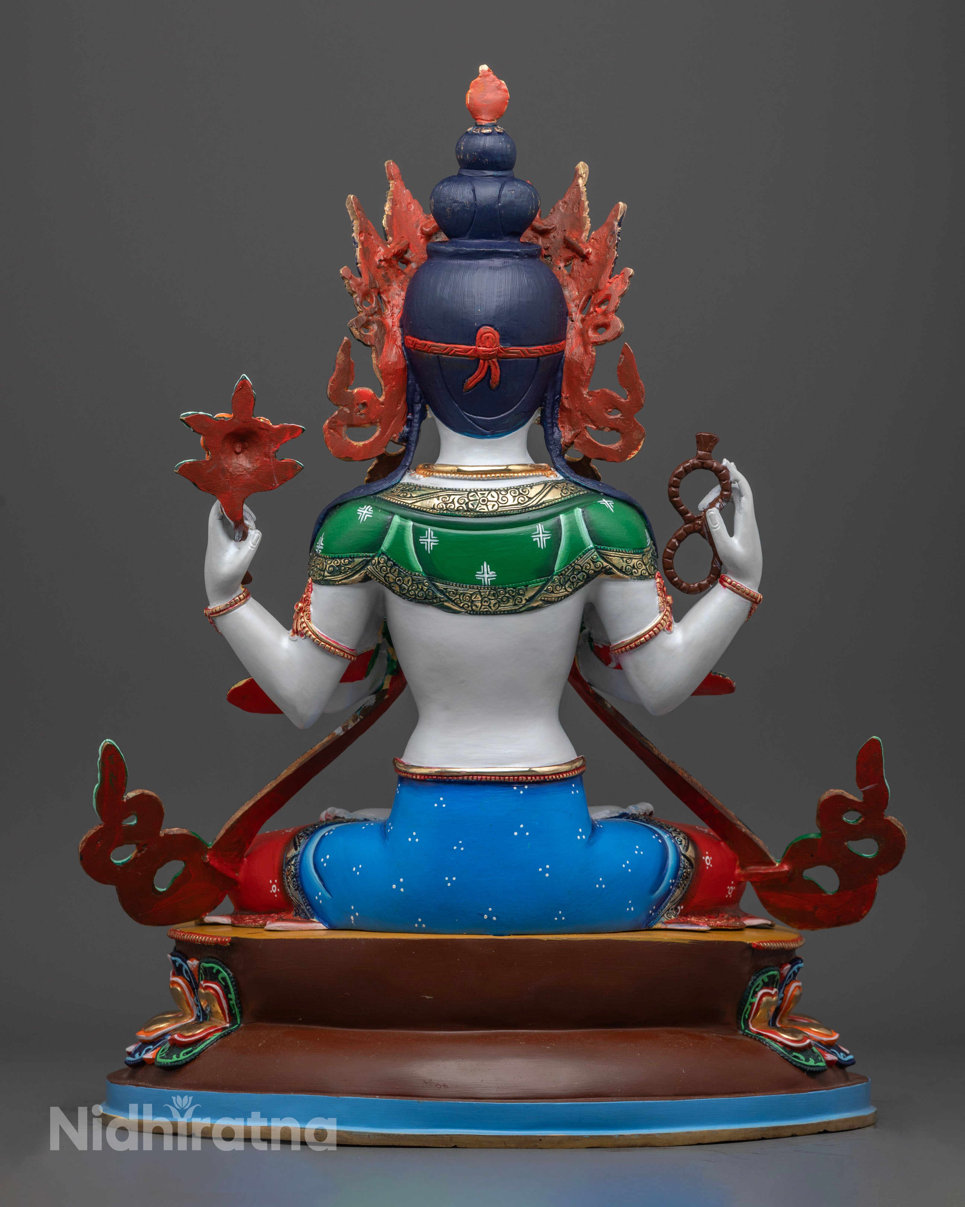 The Chenrezig statue, a beautifully balanced creation combining spiritual depth and artistic elegance—ideal for sacred spaces or home decor.