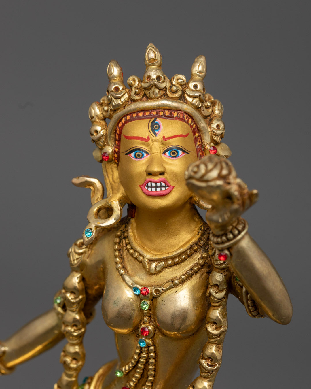 The Vajrayogini sculpture, showcasing intricate craftsmanship ideal for meditation altars and Vajrayana Buddhist practice