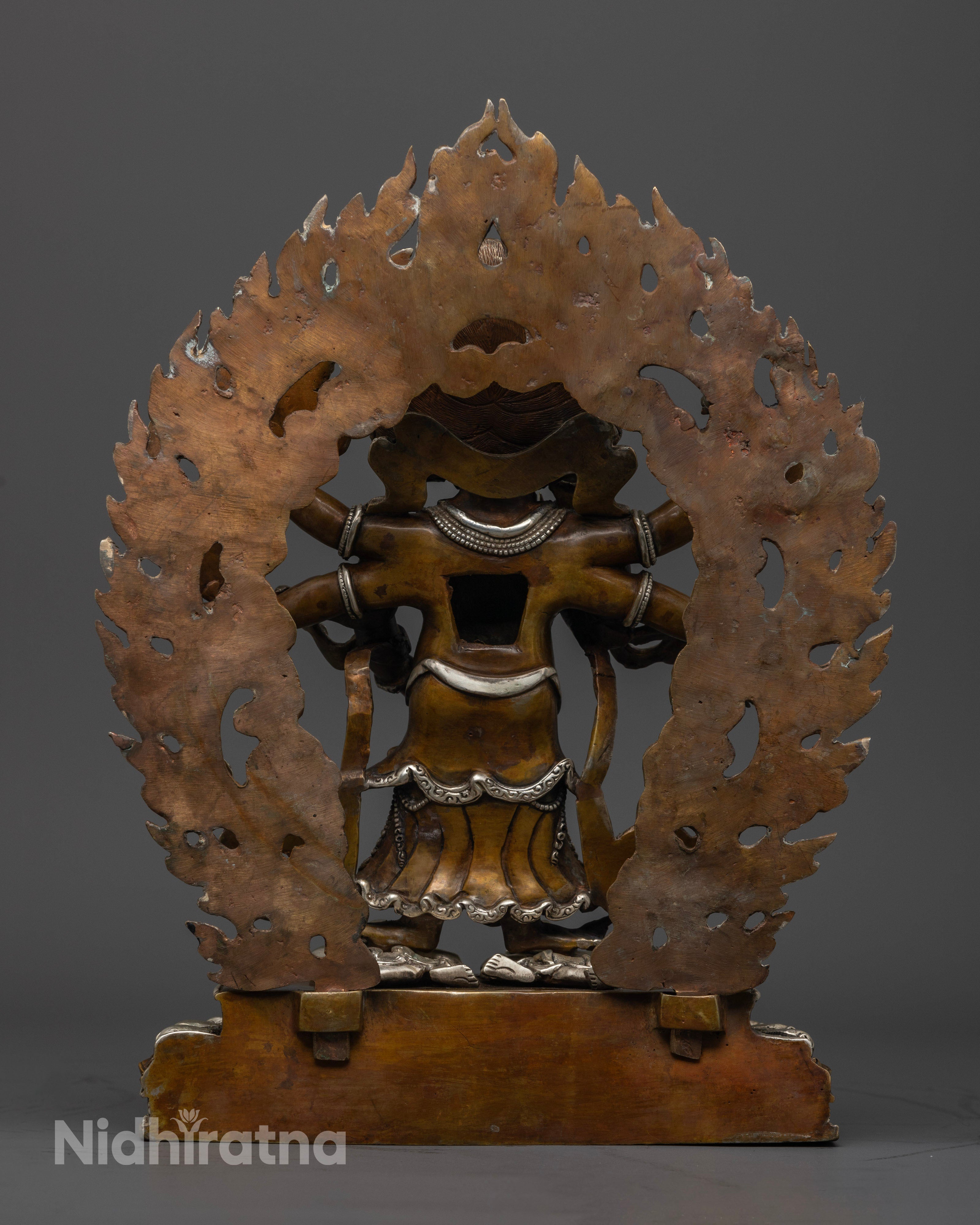 The White Mahakala statue, a striking blend of traditional artistry, premium materials, and spiritual symbolism—perfect for any sacred space.