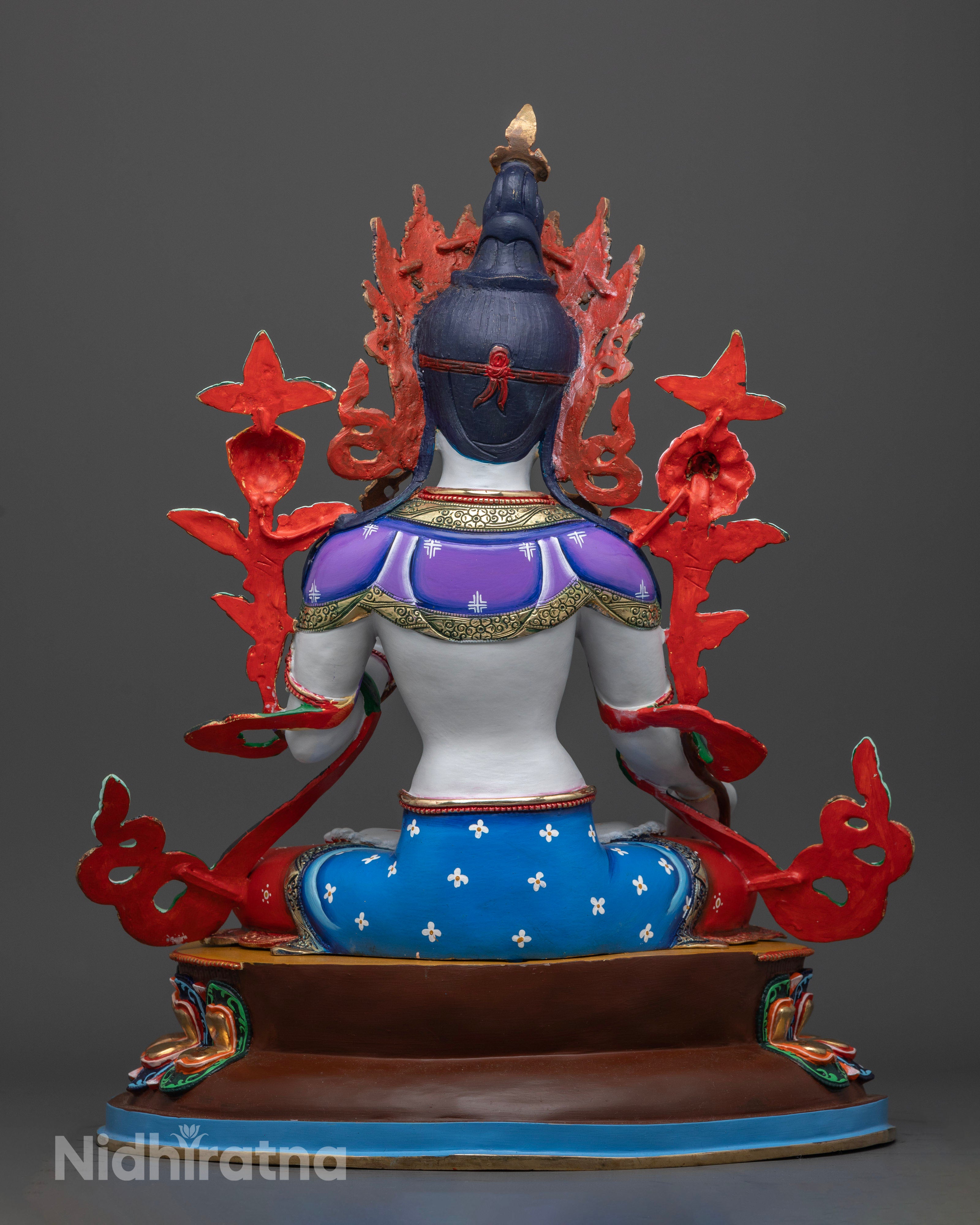 The White Tara statue, a stunning representation of spiritual beauty and artistic skill—ideal for home altars, meditation rooms, or sacred decor.