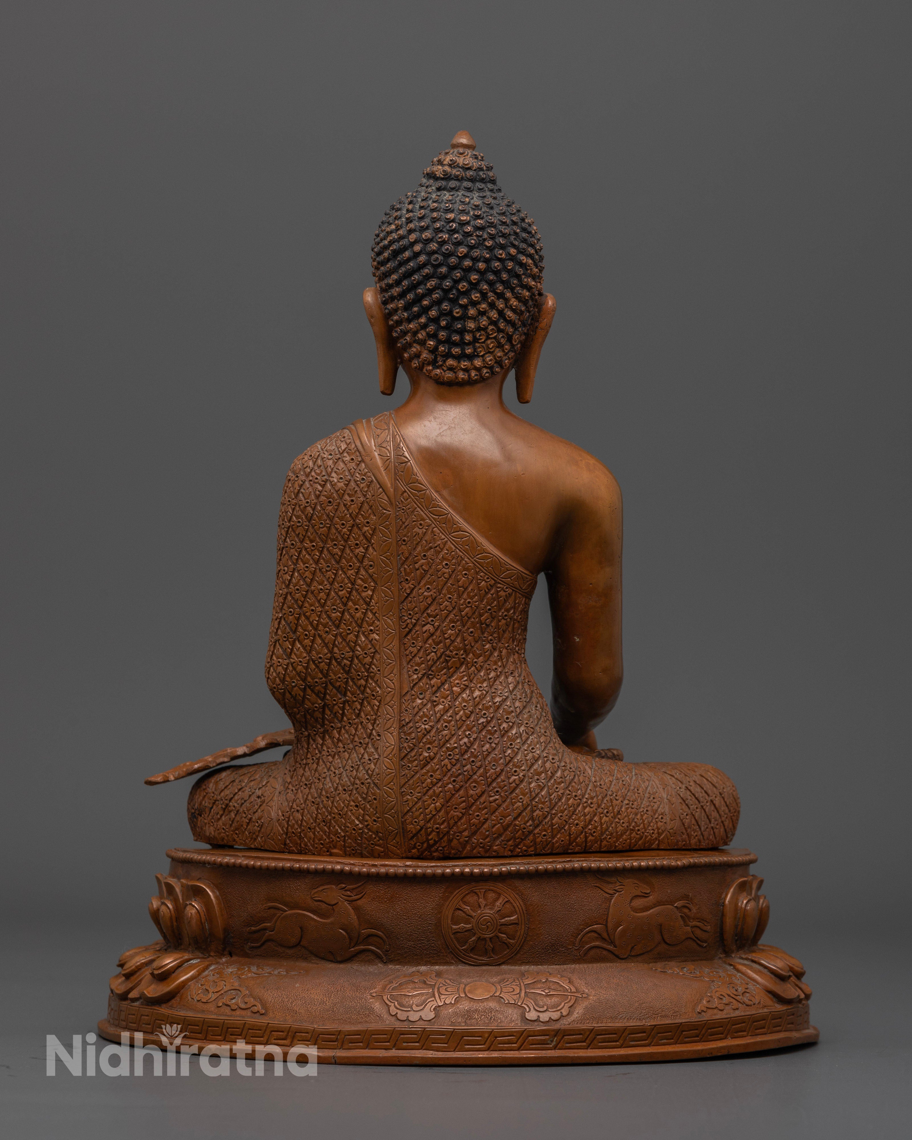 The hand-carved Shakyamuni Buddha statue, radiating serenity and elegance, perfect for sacred spaces or meditation altars.