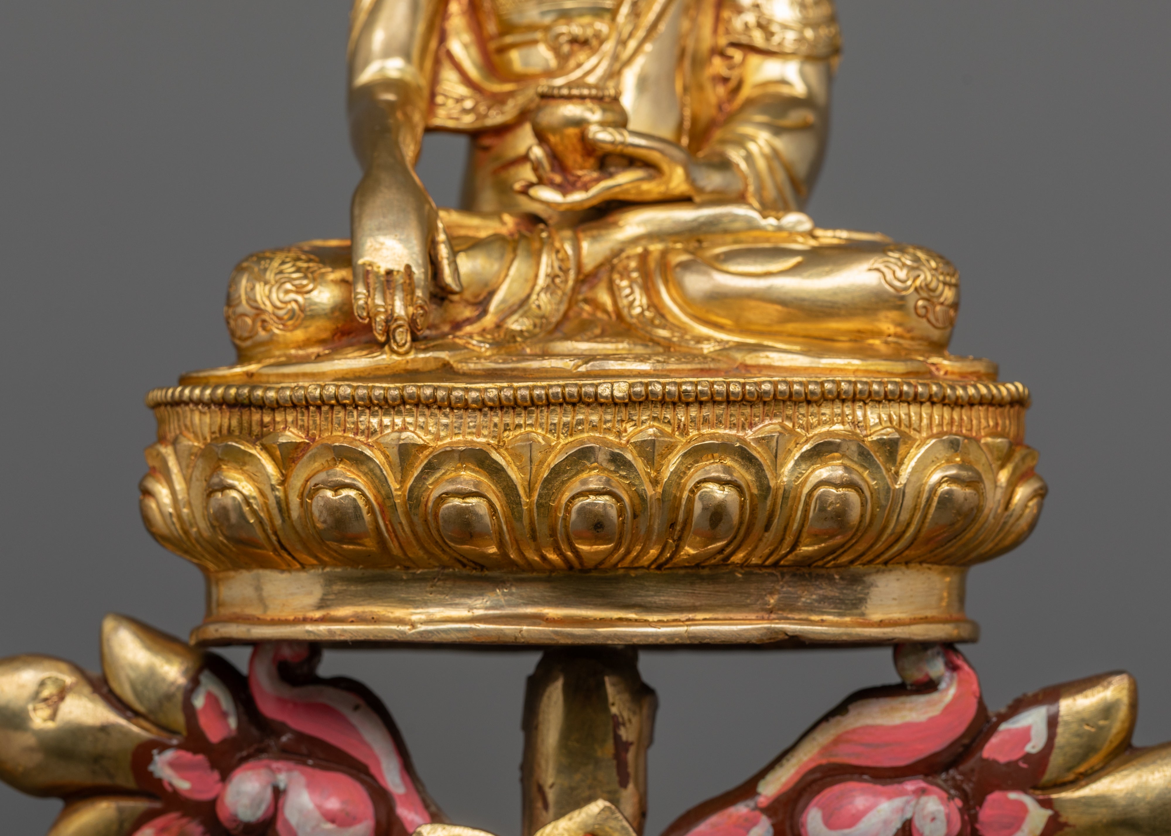 Sacred Buddha Trinity Statue | Handcrafted Bodhi Tree Design