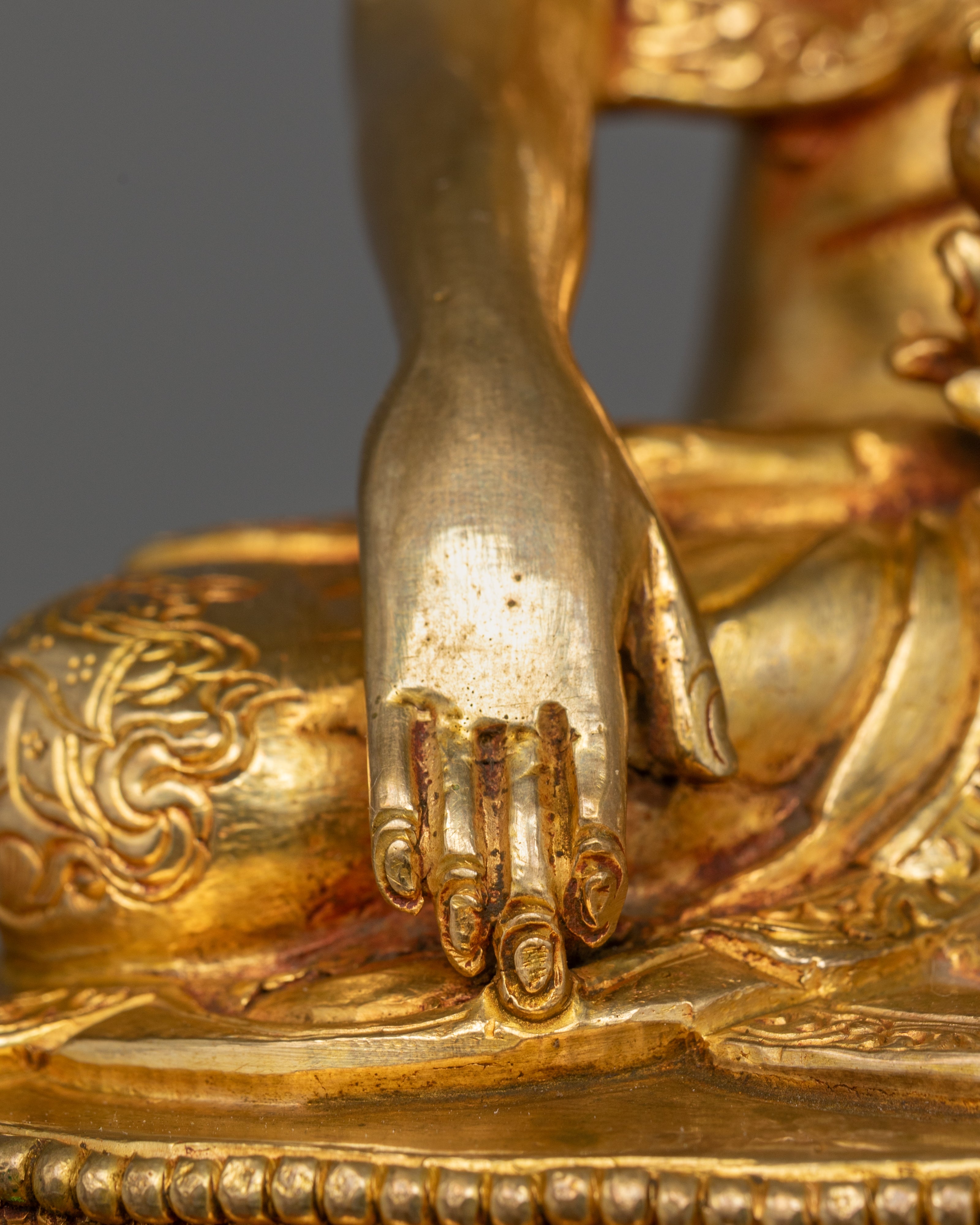 Sacred Buddha Trinity Statue | Handcrafted Bodhi Tree Design