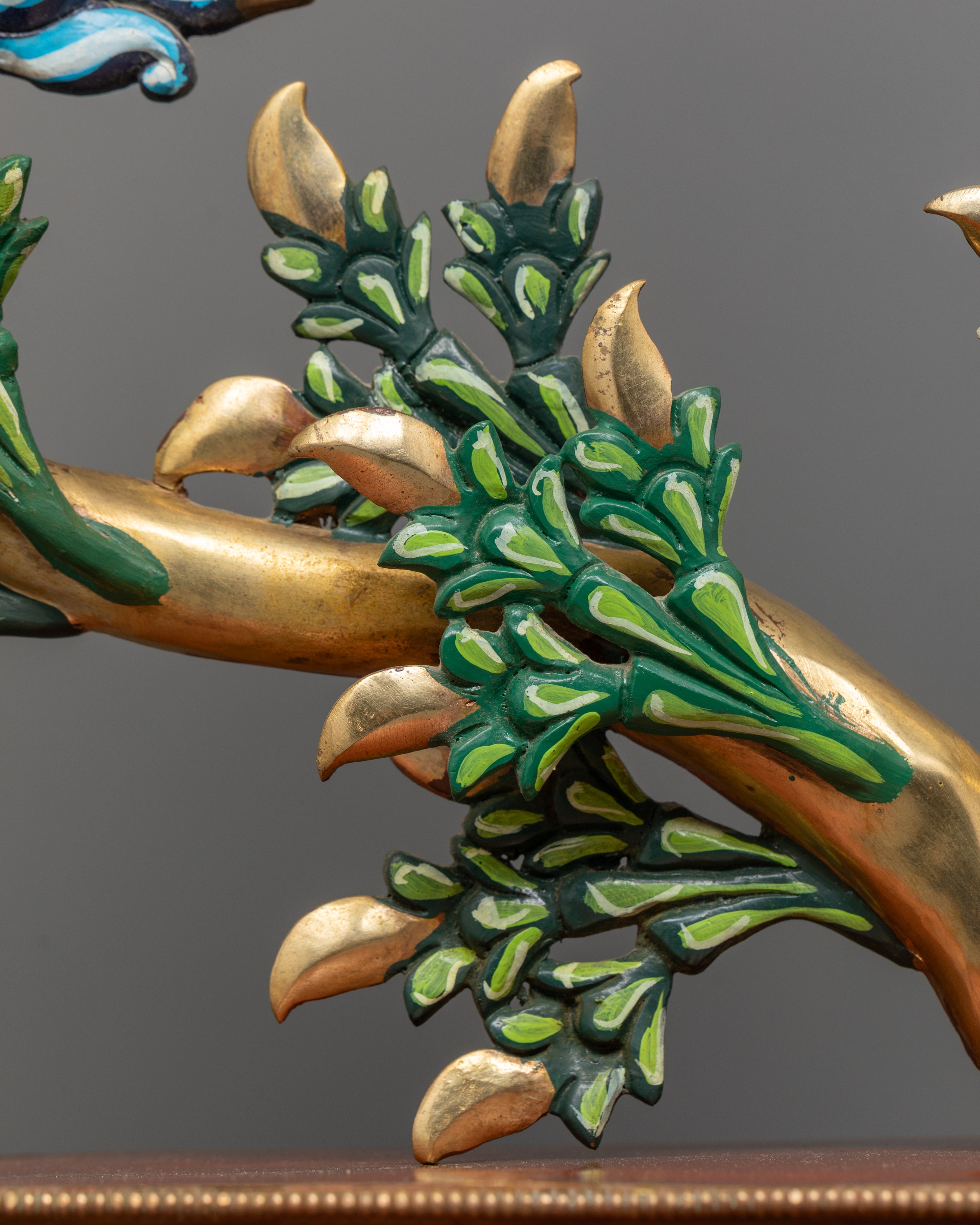 Sacred Buddha Trinity Statue | Handcrafted Bodhi Tree Design