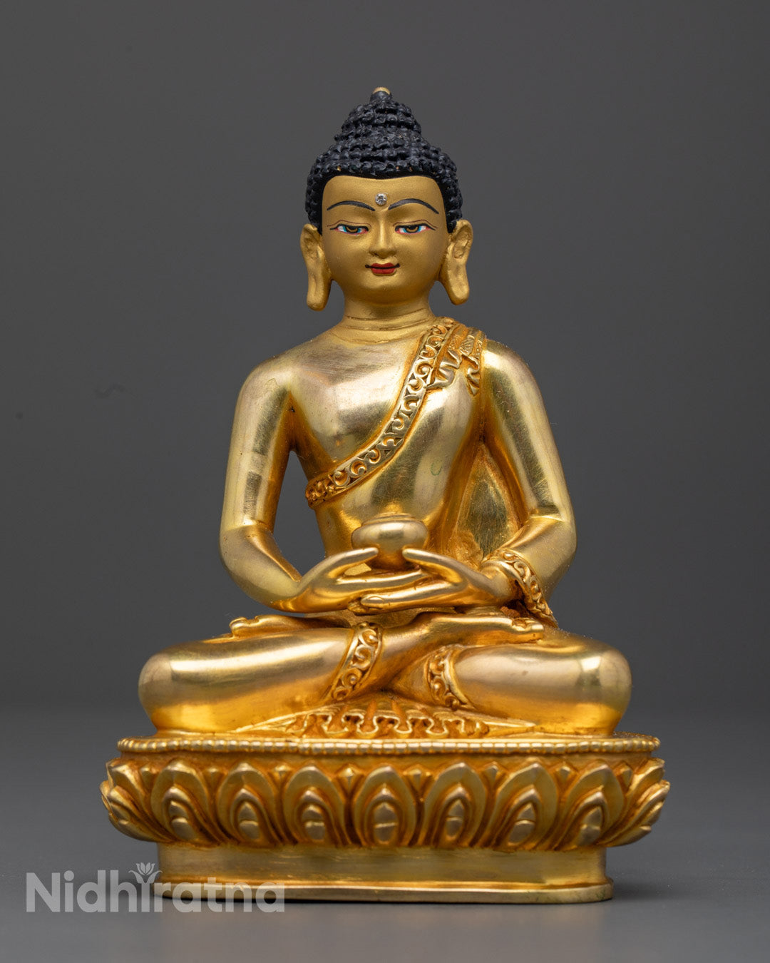 Three Buddha Set Statue – Handcrafted Gold-Plated Copper Sculpture for Spiritual Enlightenment