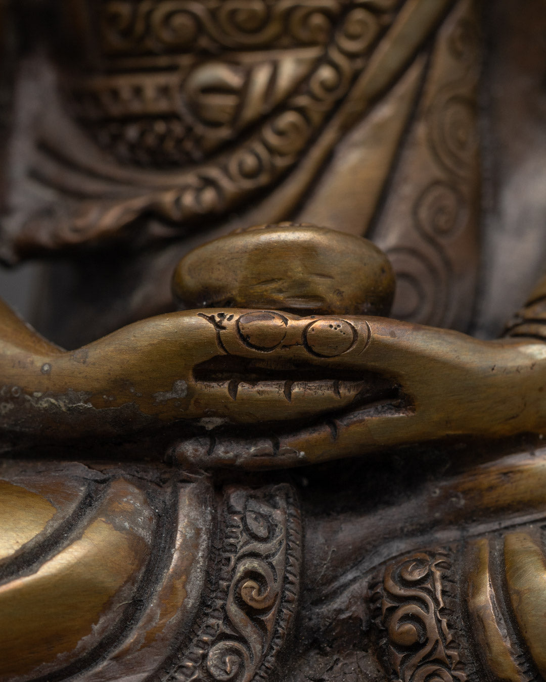 Copper Three Buddha Set Statue | Antique Artwork from Nepal