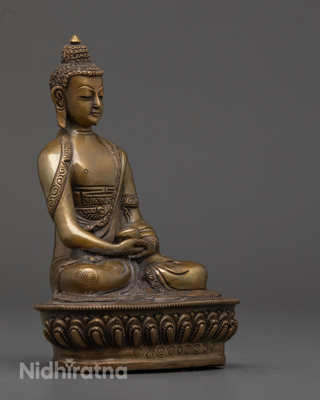 Copper Three Buddha Set Statue | Antique Artwork from Nepal