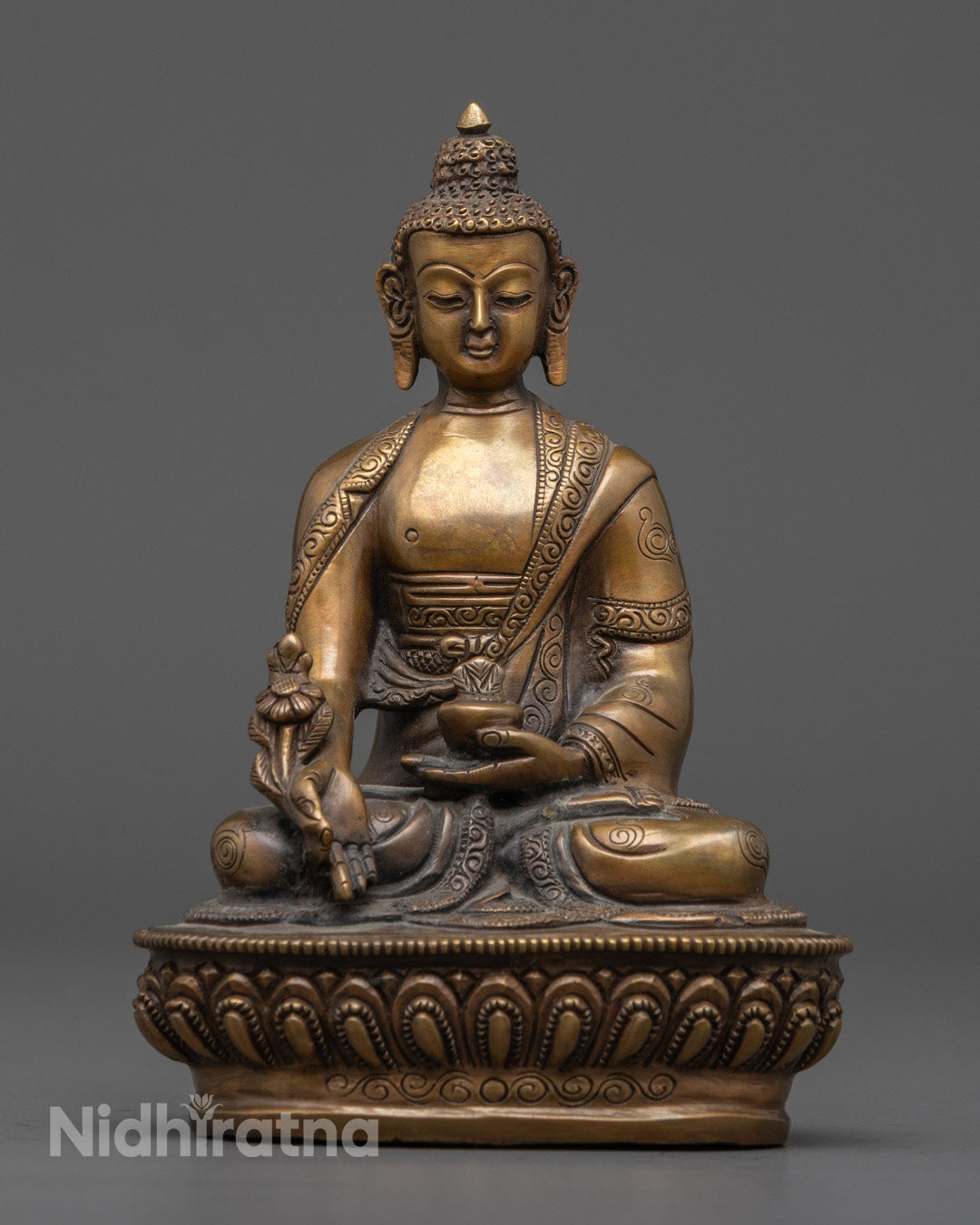 Copper Three Buddha Set Statue | Antique Artwork from Nepal