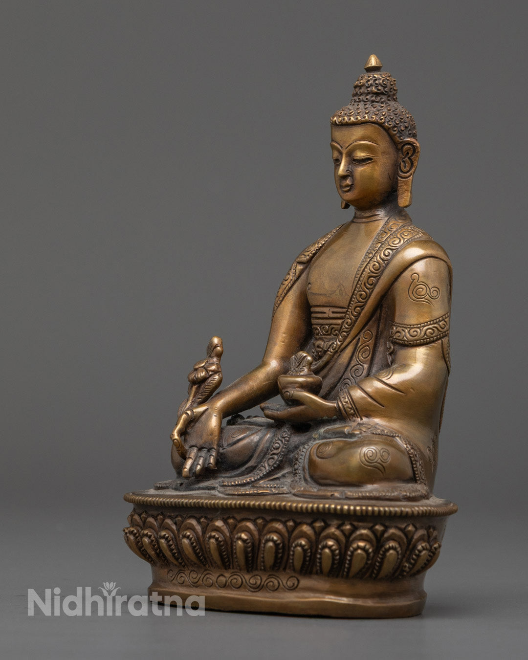 Copper Three Buddha Set Statue | Antique Artwork from Nepal