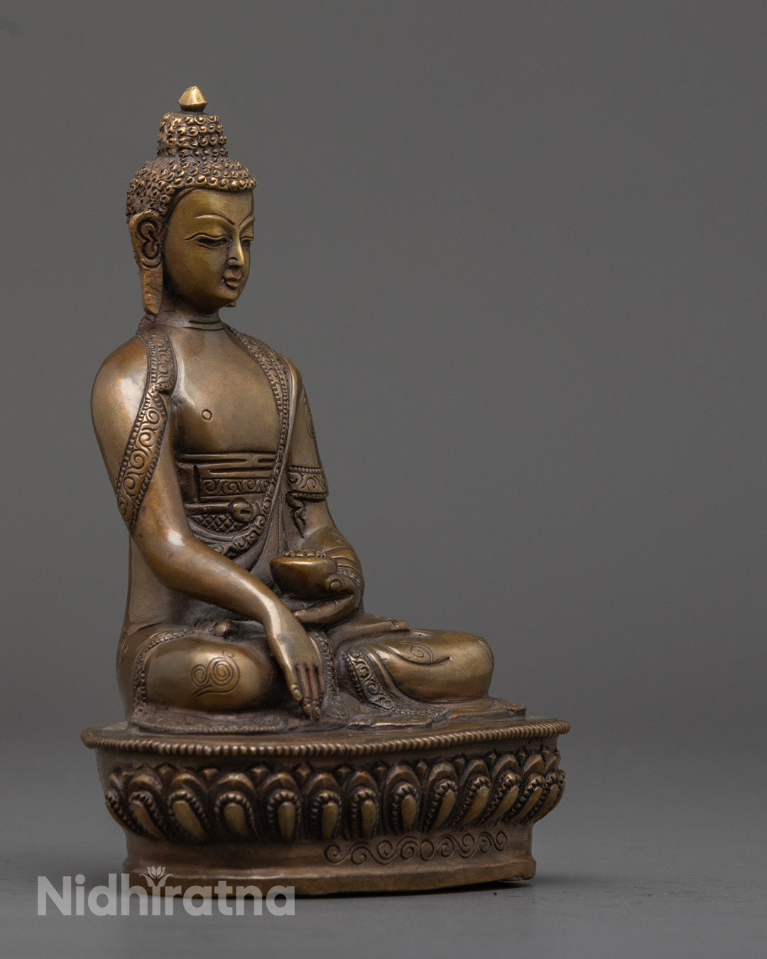 Copper Three Buddha Set Statue | Antique Artwork from Nepal