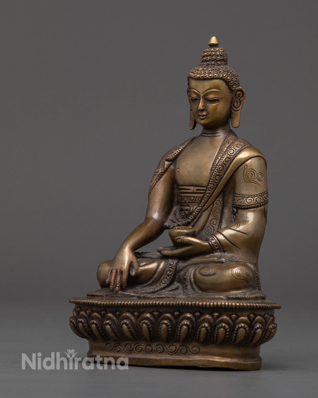 Copper Three Buddha Set Statue | Antique Artwork from Nepal