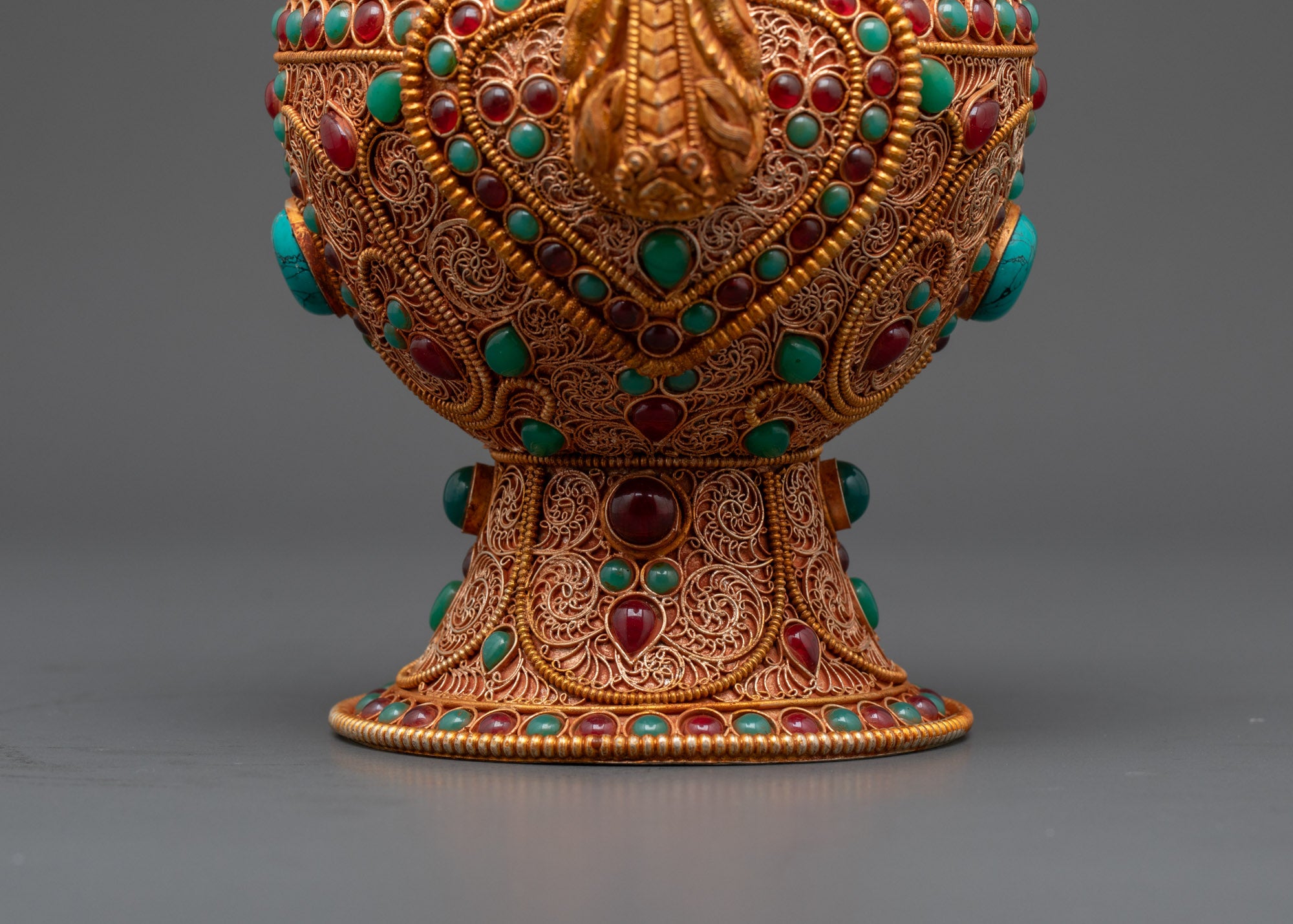 Exquisite Tibetan Bhumba | Copper Ritual Vessel for Buddhist Offerings