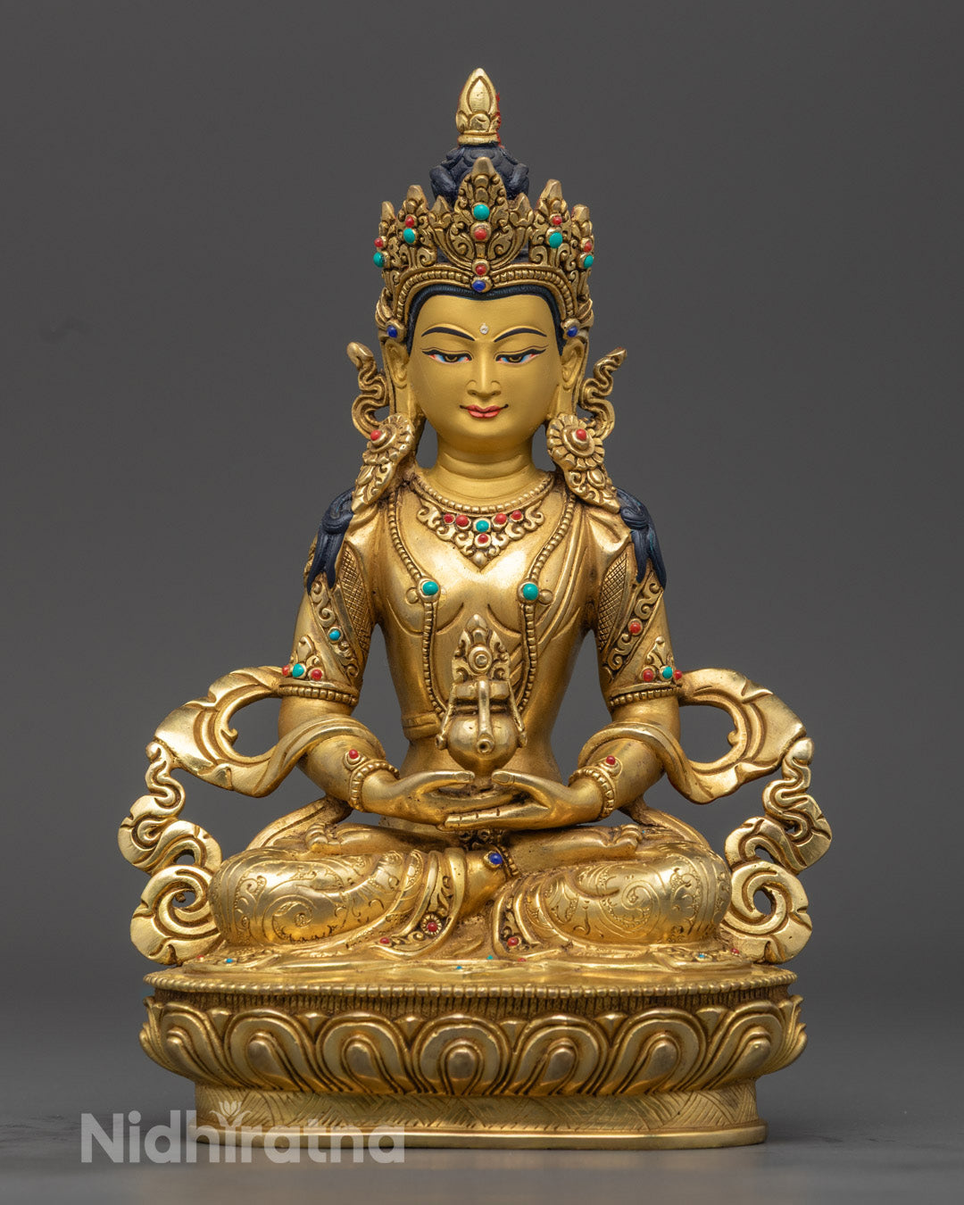 Tibetan Amitayus Buddha Statue | Lost Wax Method Craftsmanship