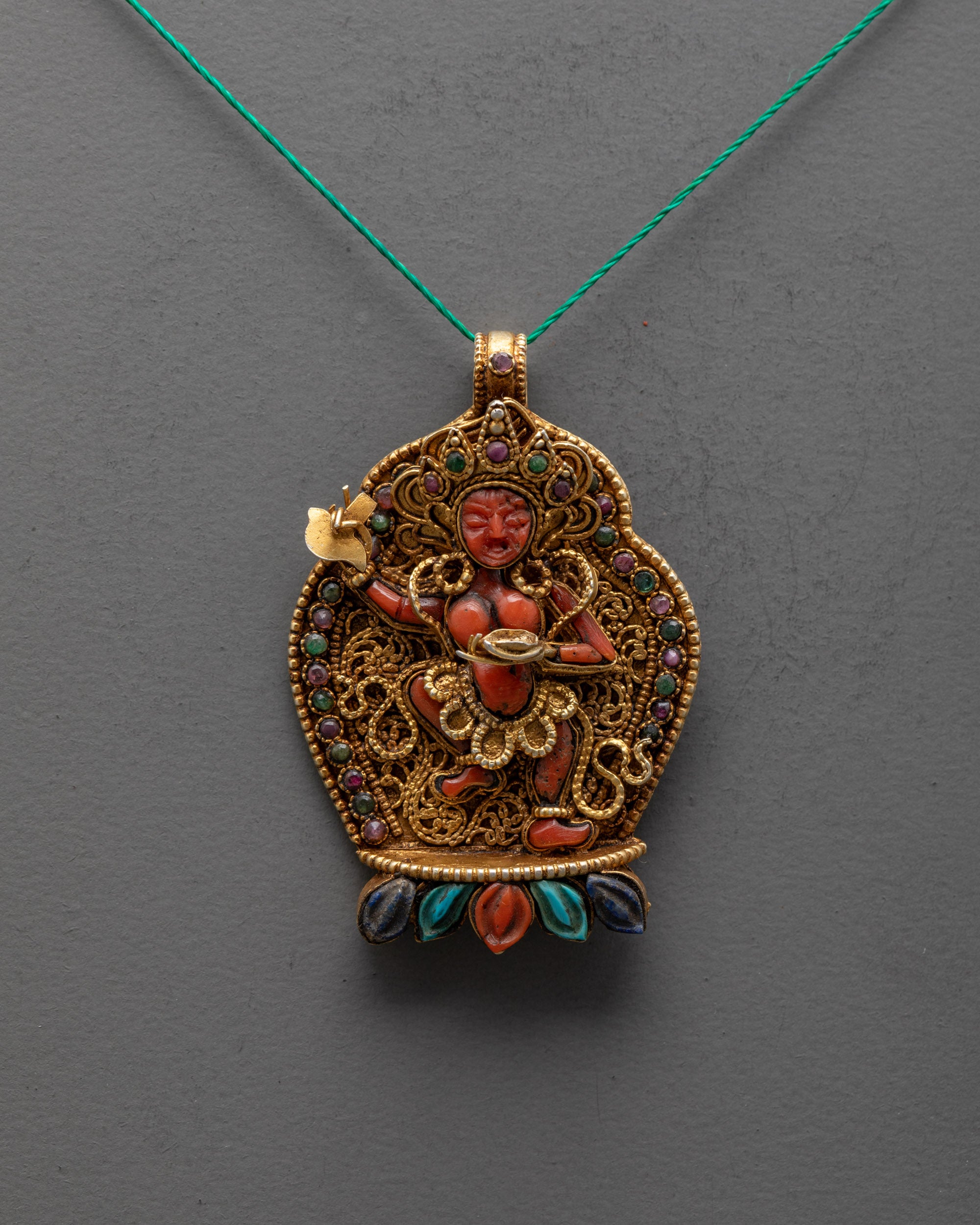 Tibetan Dorje Phagmo Locket | Elegant Gold-Plated Pendant