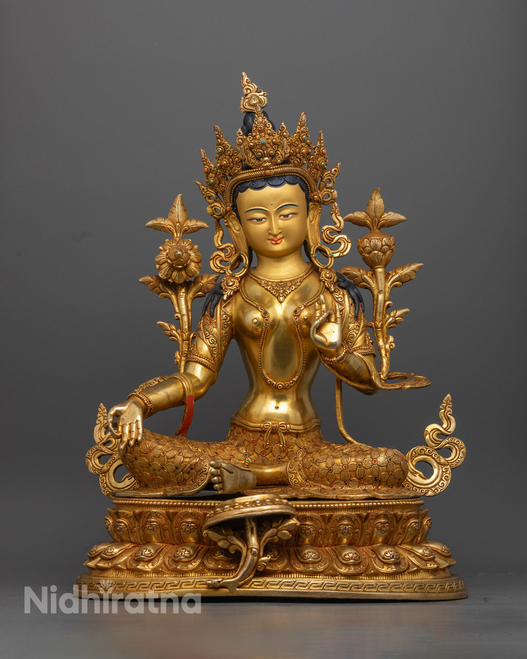 Tibetan Green Tara Statue | Traditional Himalayan
