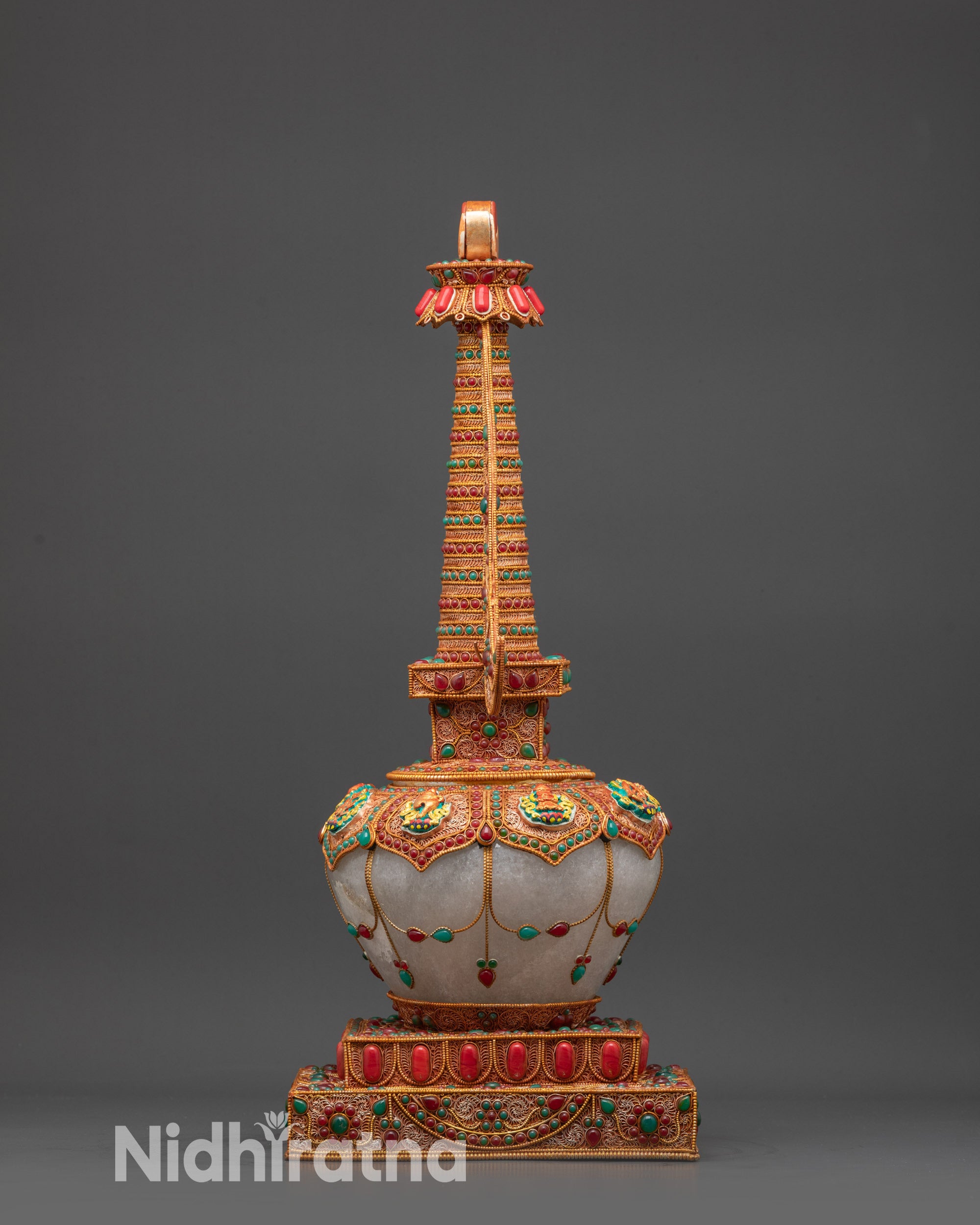 Tibetan Stupa for Meditation Space Symbolizing Enlightenment and Peace