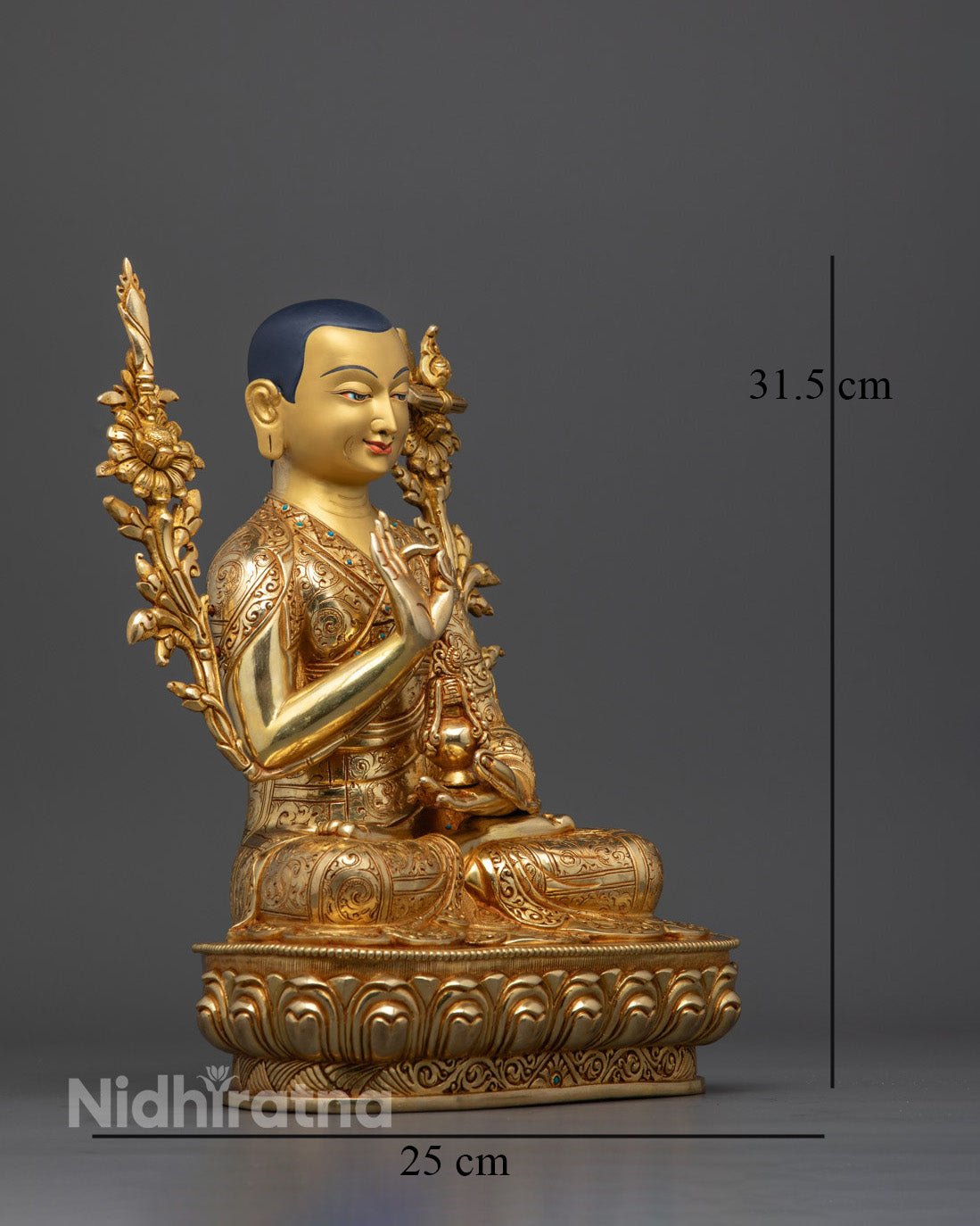 Tibetan Tsongkhapa Buddha Statue | Handcrafted Spiritual Sculpture with Gold Accents