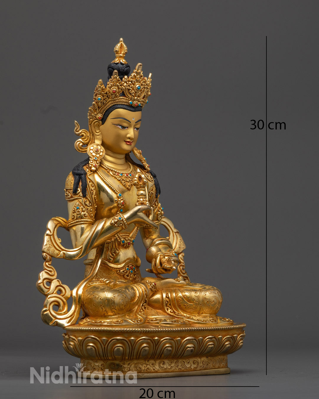 Tibetan Vajrasattva Statue for Purification | Hand-Carved Nepalese Buddhist Sculpture