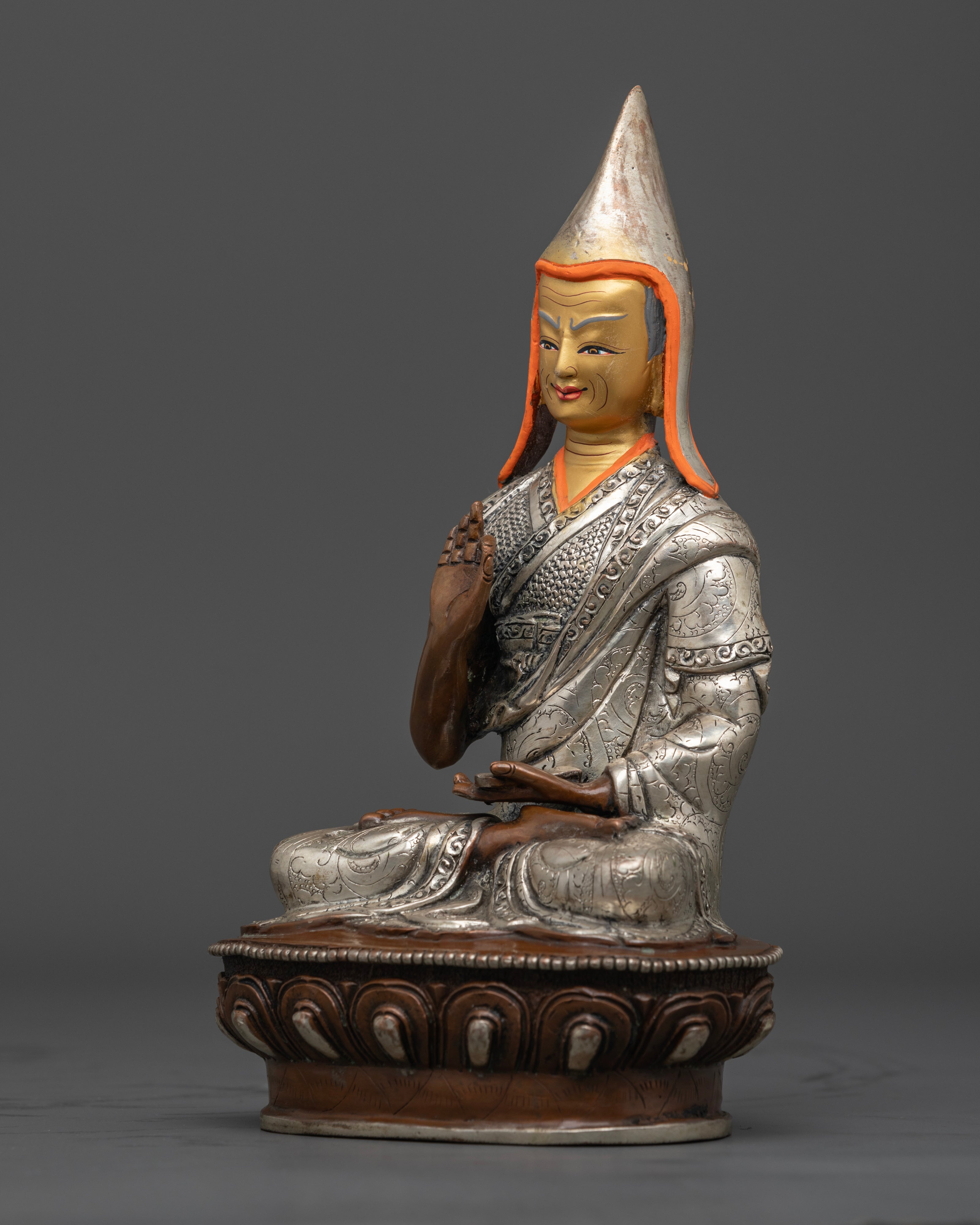 Oxidized Tsongkhapa Set: The Embodiment of Wisdom and Compassion