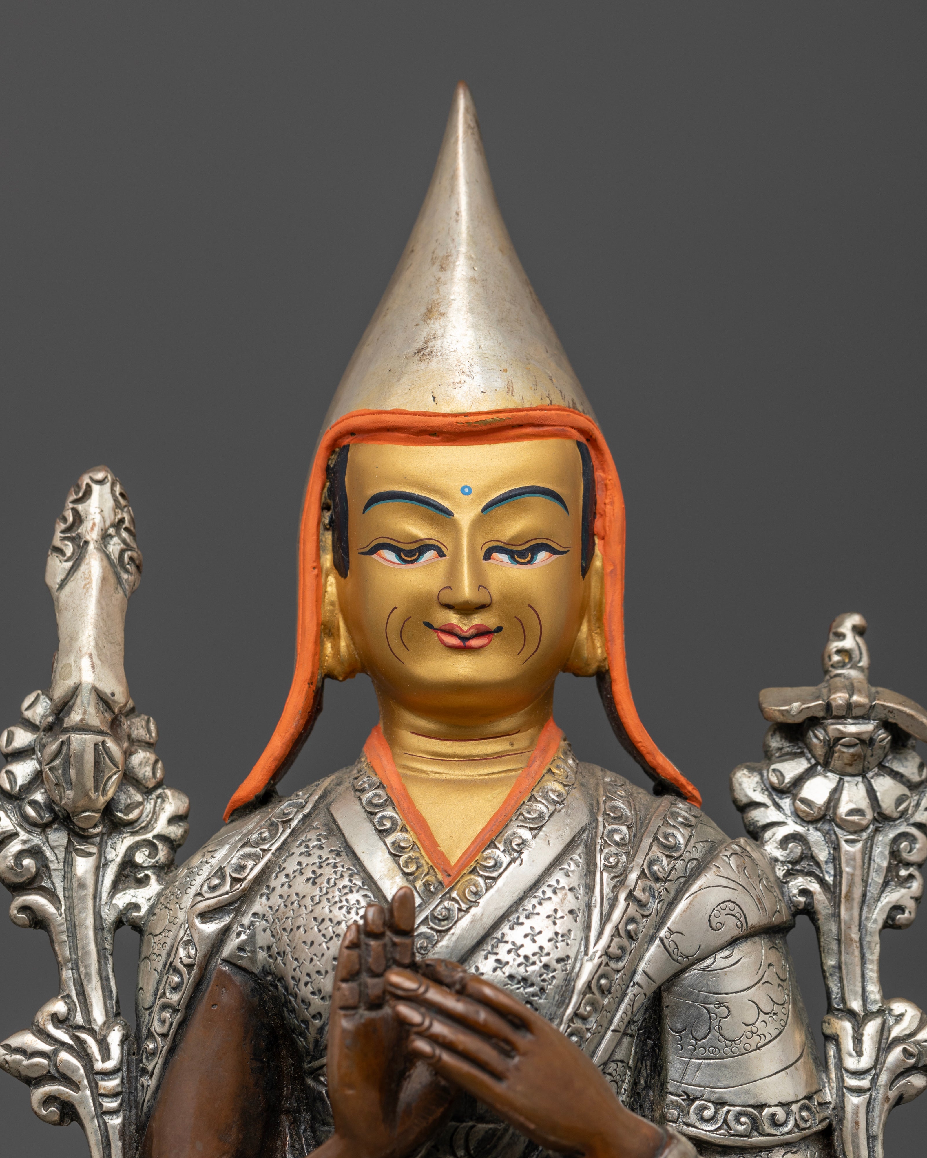 Oxidized Tsongkhapa Set: The Embodiment of Wisdom and Compassion