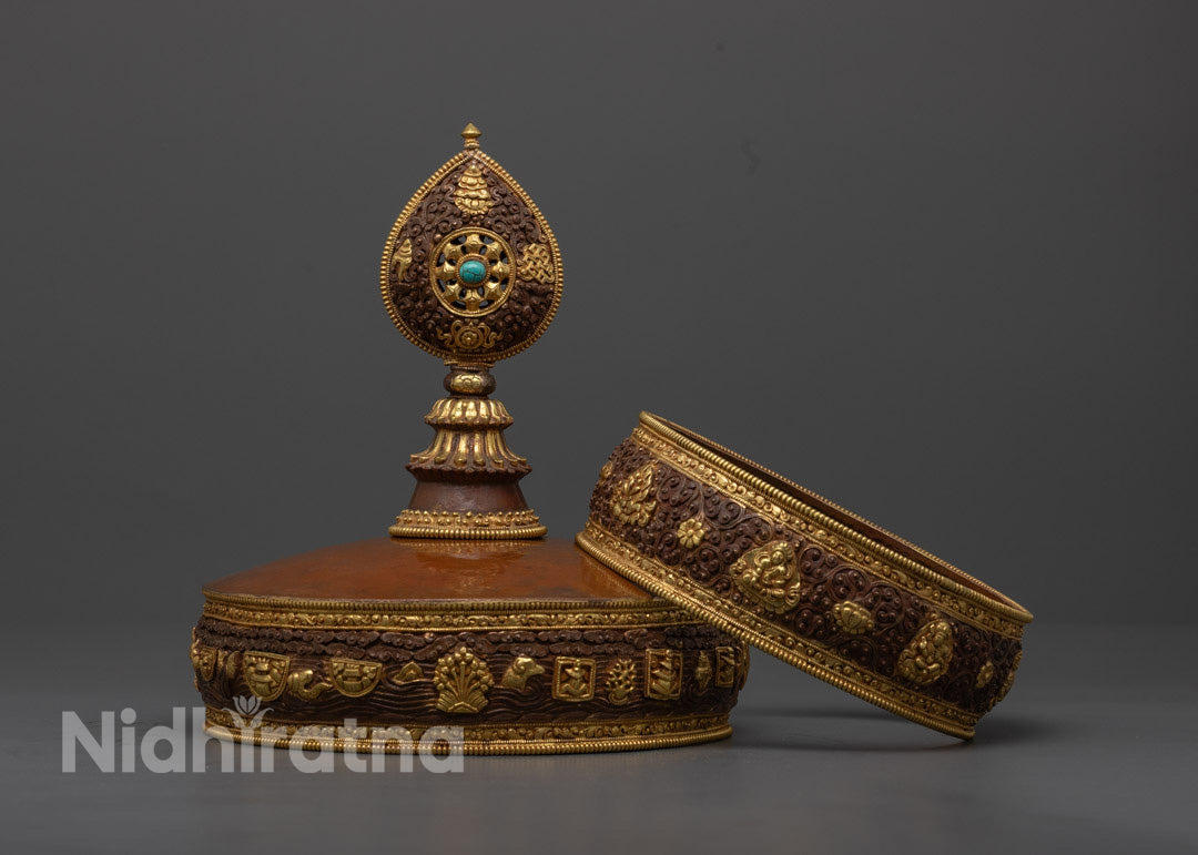 Top View of Ratna Mandala Set on Copper Base