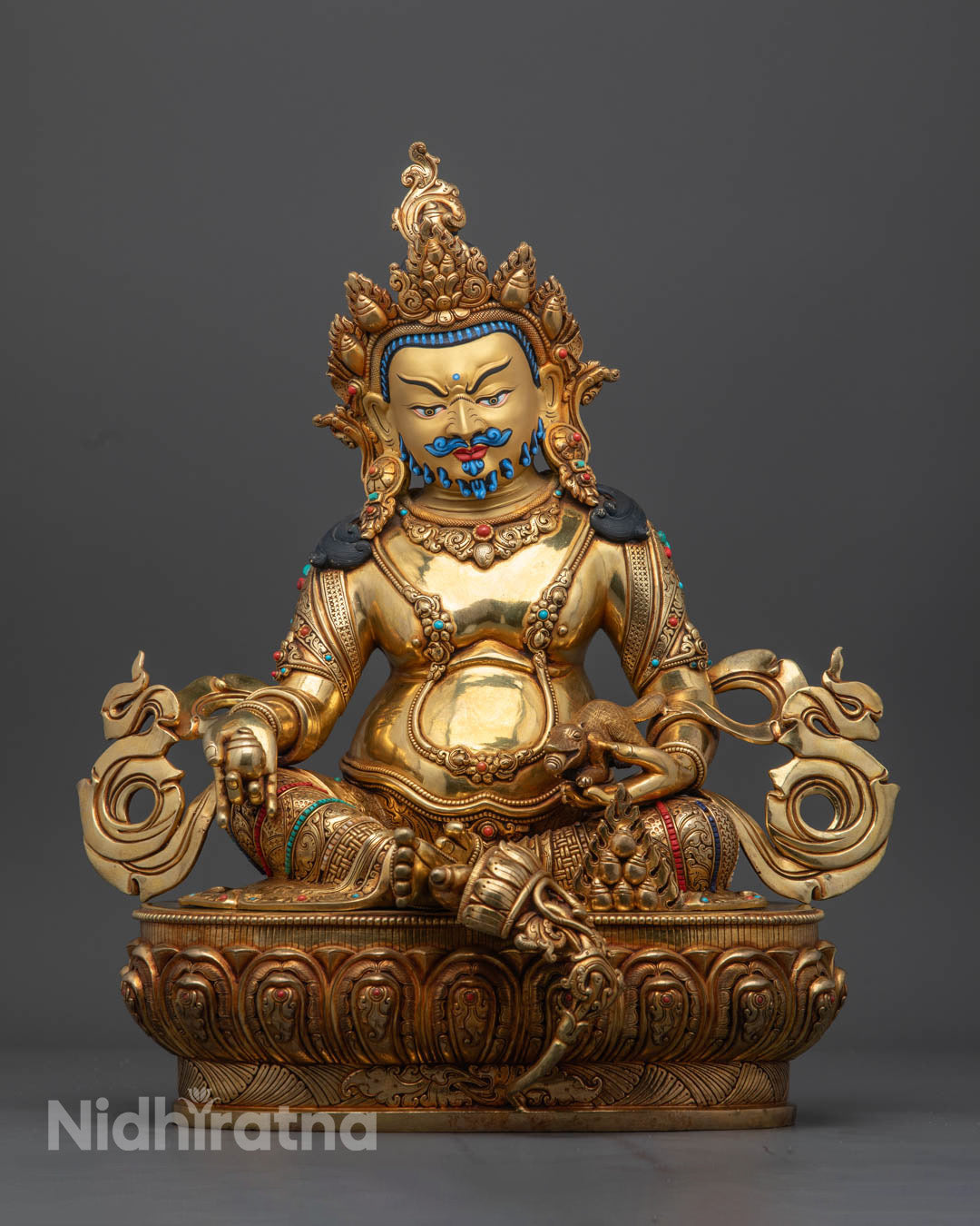 Traditional Dzambhala Statue | Hand-Carved Dzambhala Sculpture