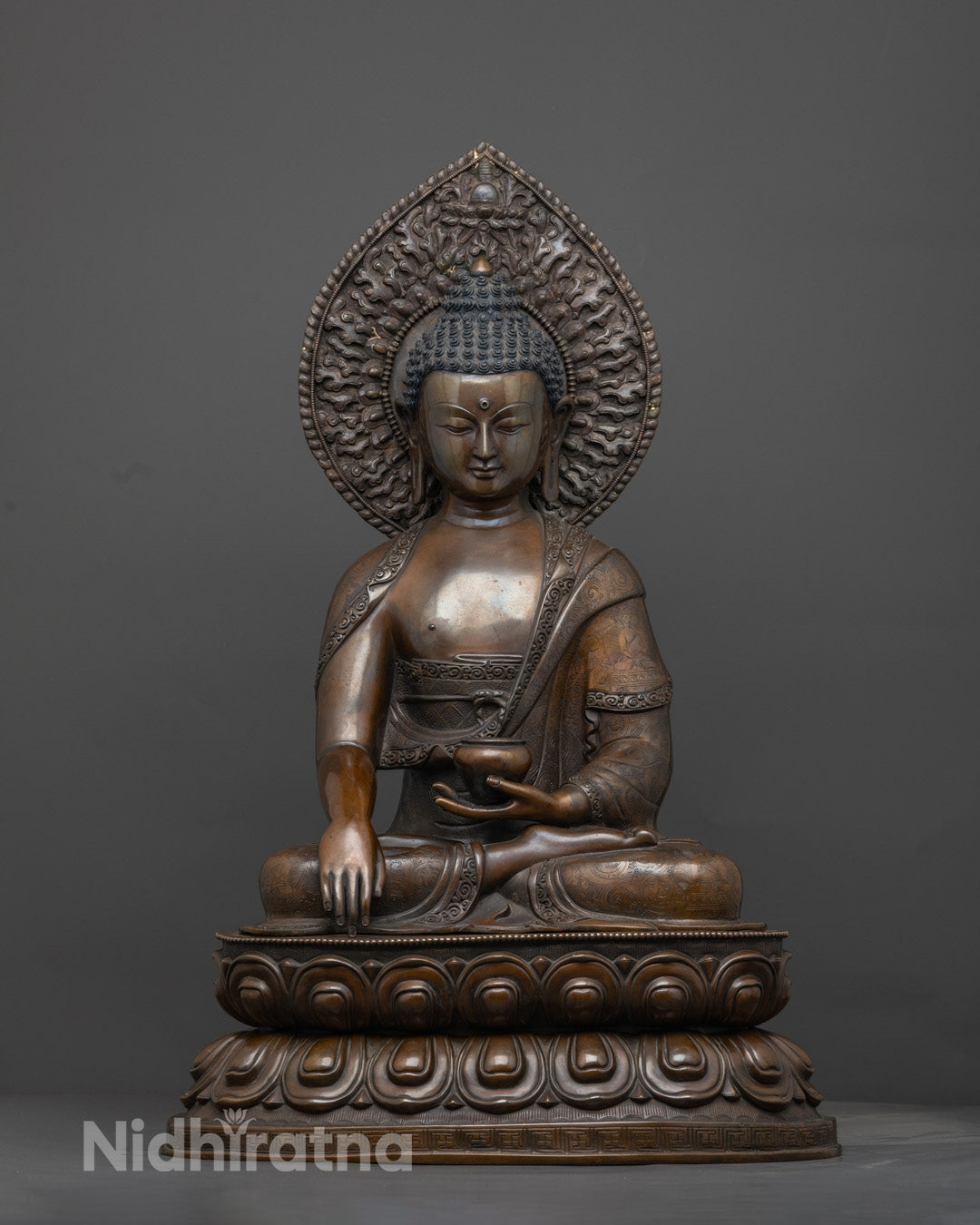 Traditional Shakyamuni Buddha Statue | Oxidized Copper Statue