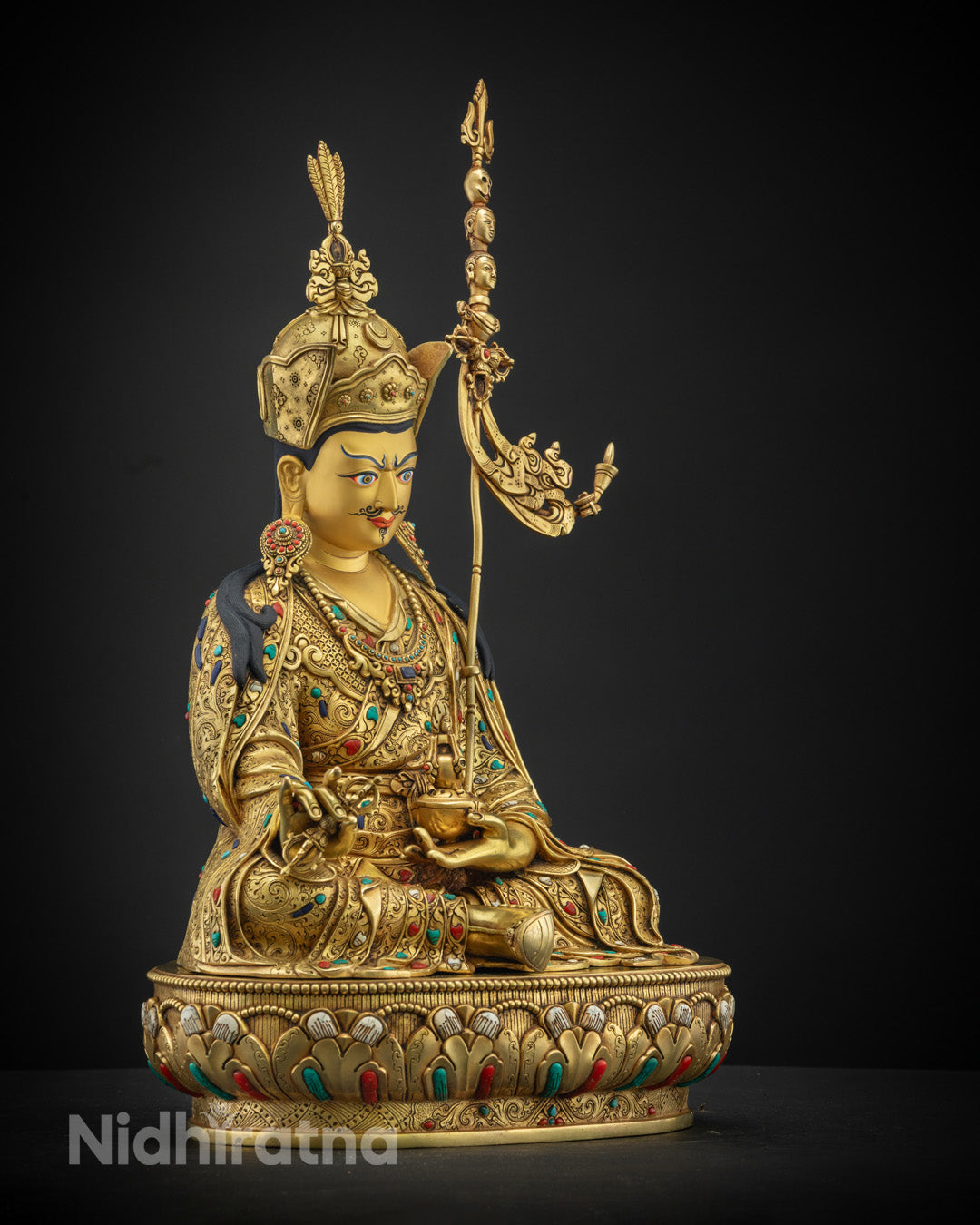 Traditionally Hand-Carved Nepalese Guru Rinpoche Statue | Guru Padmasambhava